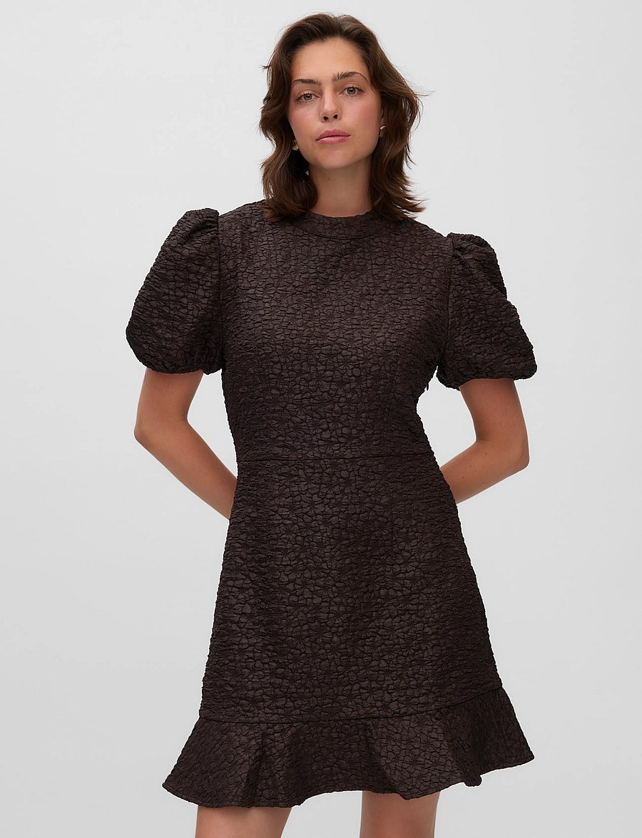 Vero Moda - VMMERLE SS SHORT DRESS JRS RET - cocktailkleider - chocolate torte - 3