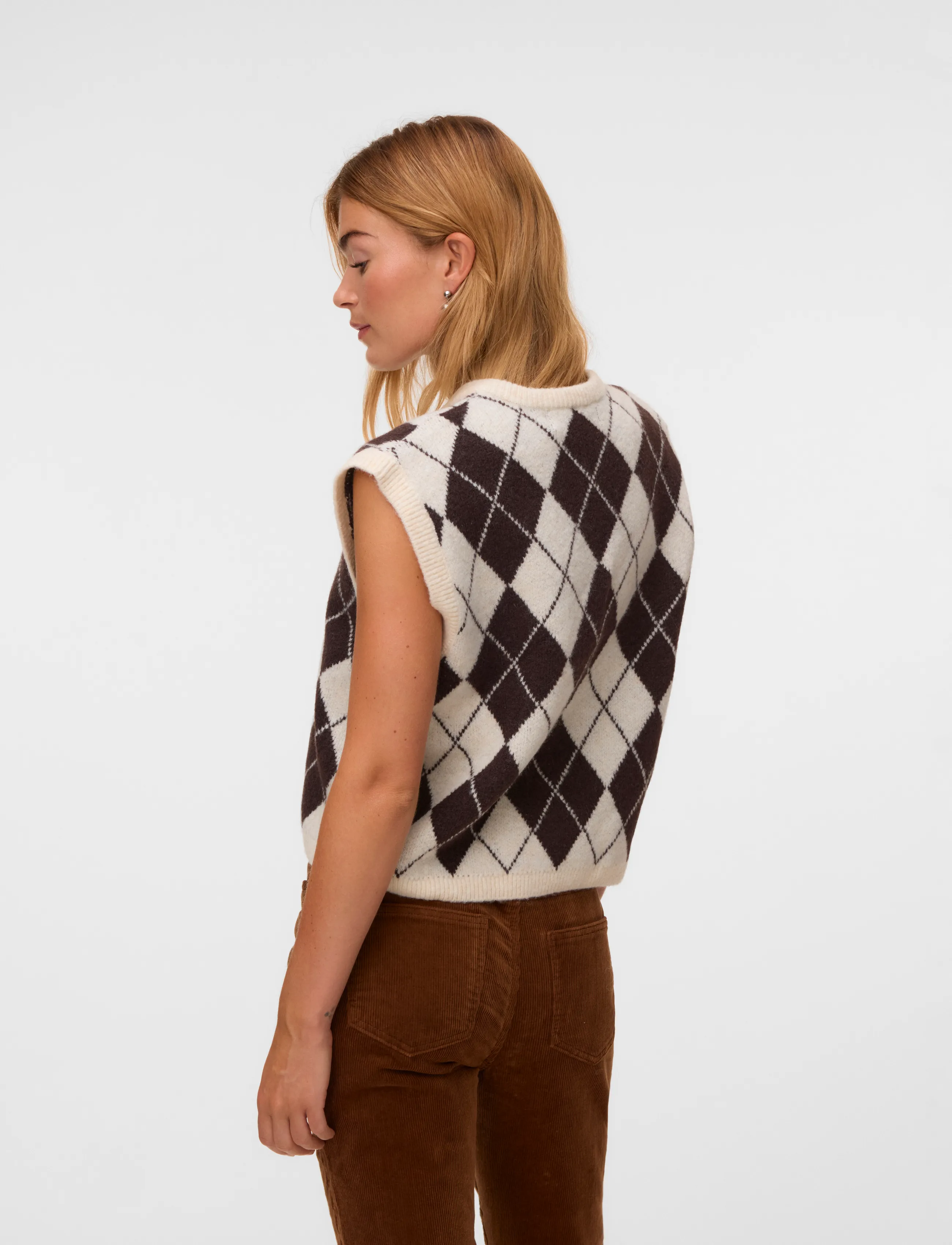 Vero Moda - VMHALO SL O-NECK VEST BOO - knitted vests - birch - 2