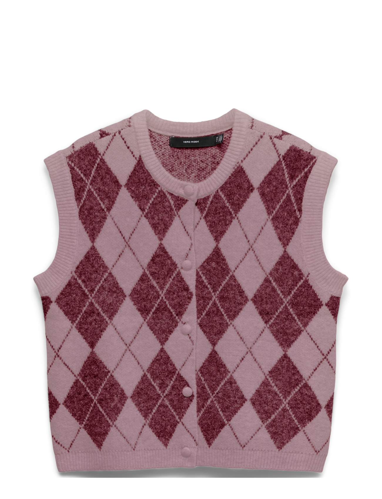 Vero Moda VMHALO SL O-NECK VEST BOO - Everyday Style - ELDERBERRY / burgundy