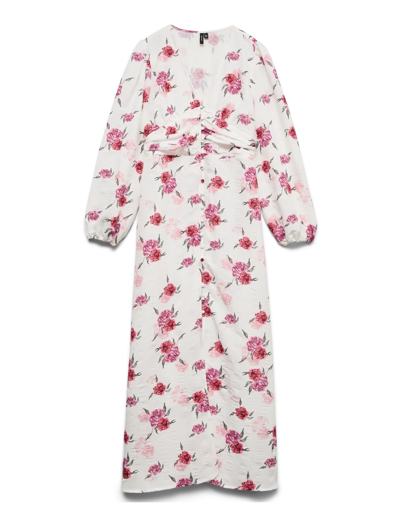 Vero Moda VMLISA LS V-NECK LONG DRESS WVN - Klänningar - SNOW WHITE / white