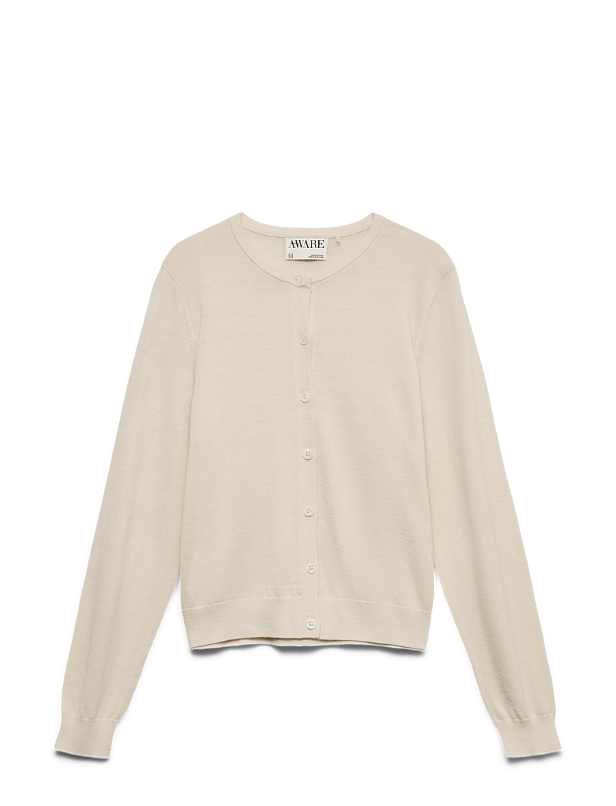Vero Moda - AWCARA LS O-NECK WOOL CARDIGAN NOOS - strickjacken - birch - 0
