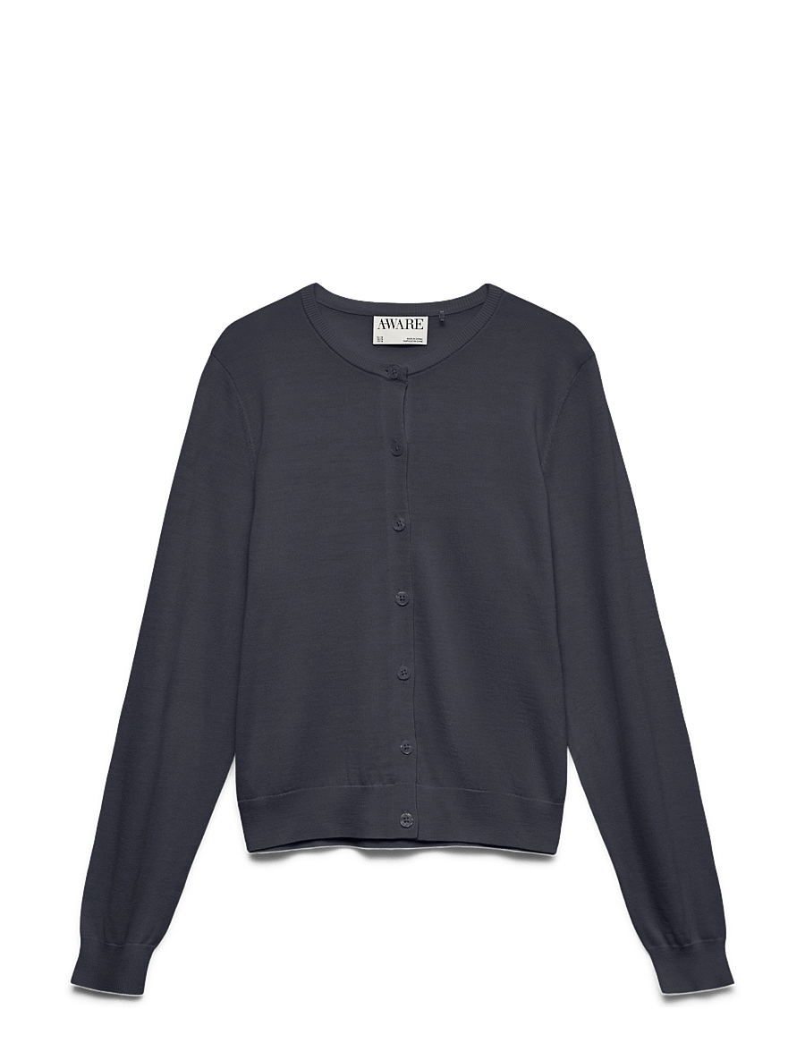 Vero Moda - AWCARA LS O-NECK WOOL CARDIGAN NOOS - cardigans - night sky - 0