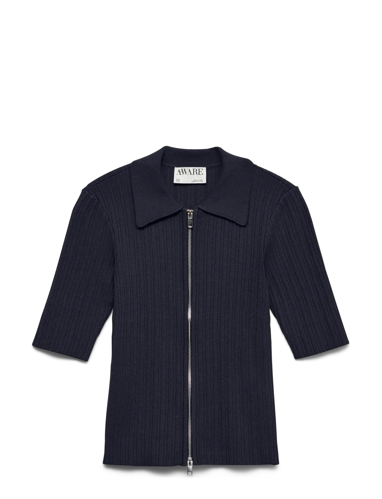 Vero Moda AWHANNA 2/4 ZIP KNIT CARDIGAN NOOS - Clothing - NIGHT SKY / navy