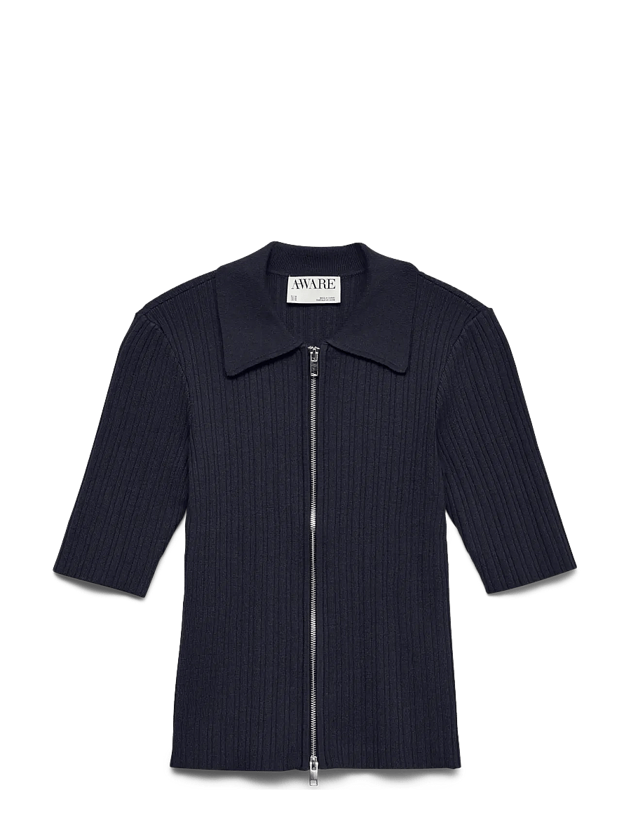 Vero Moda - AWHANNA 2/4 ZIP KNIT CARDIGAN NOOS - cardigans - night sky - 0