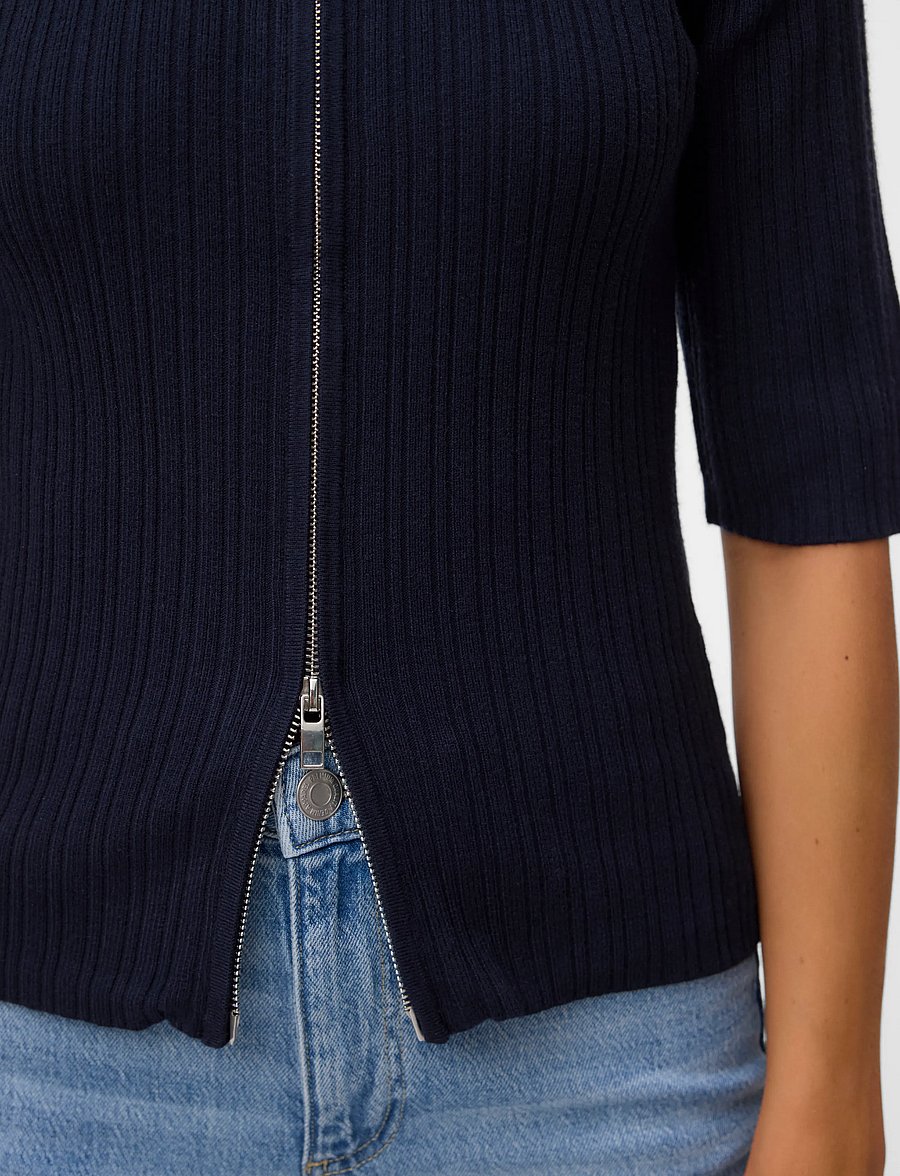 Vero Moda - AWHANNA 2/4 ZIP KNIT CARDIGAN NOOS - kardiganid - night sky - 4