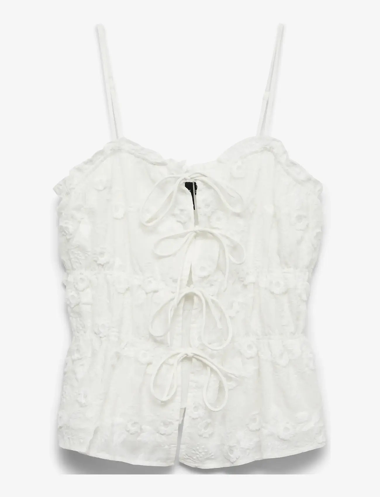 Vero Moda - VMELISA EMBROIDERY SINGLET WVN - sleeveless tops - bright white - 1