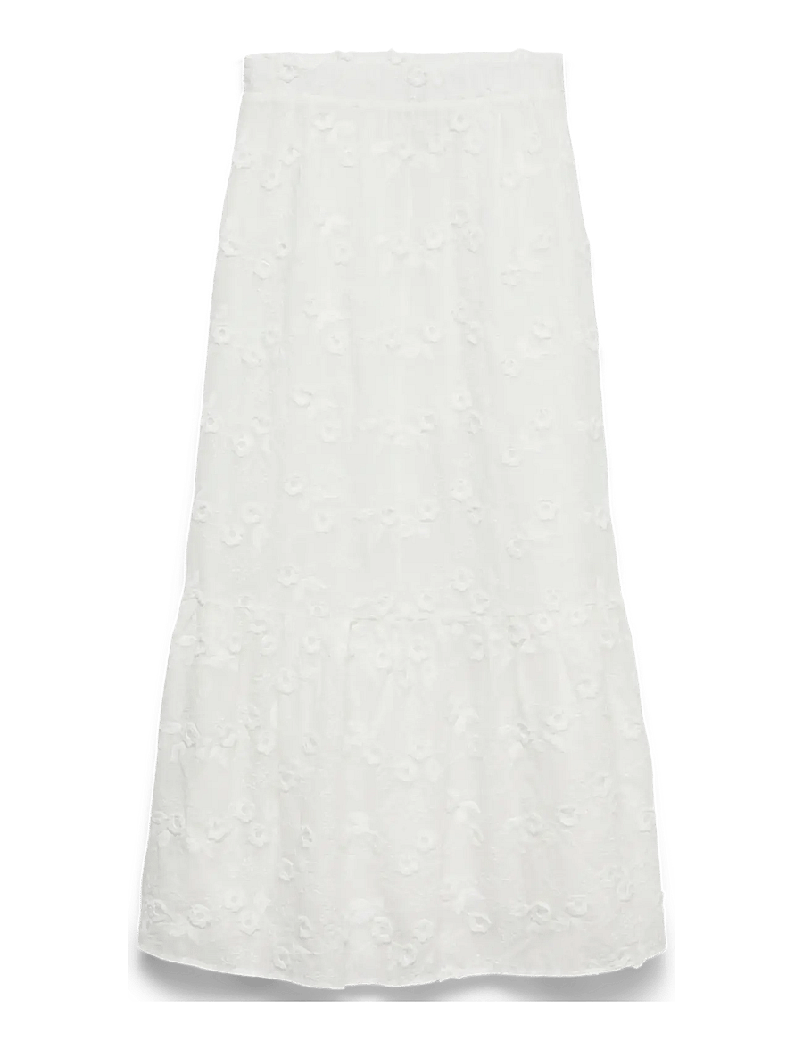 Vero Moda - VMELISA EMBROIDERY HW MAXI SKIRT WVN - maxi röcke - bright white - 1
