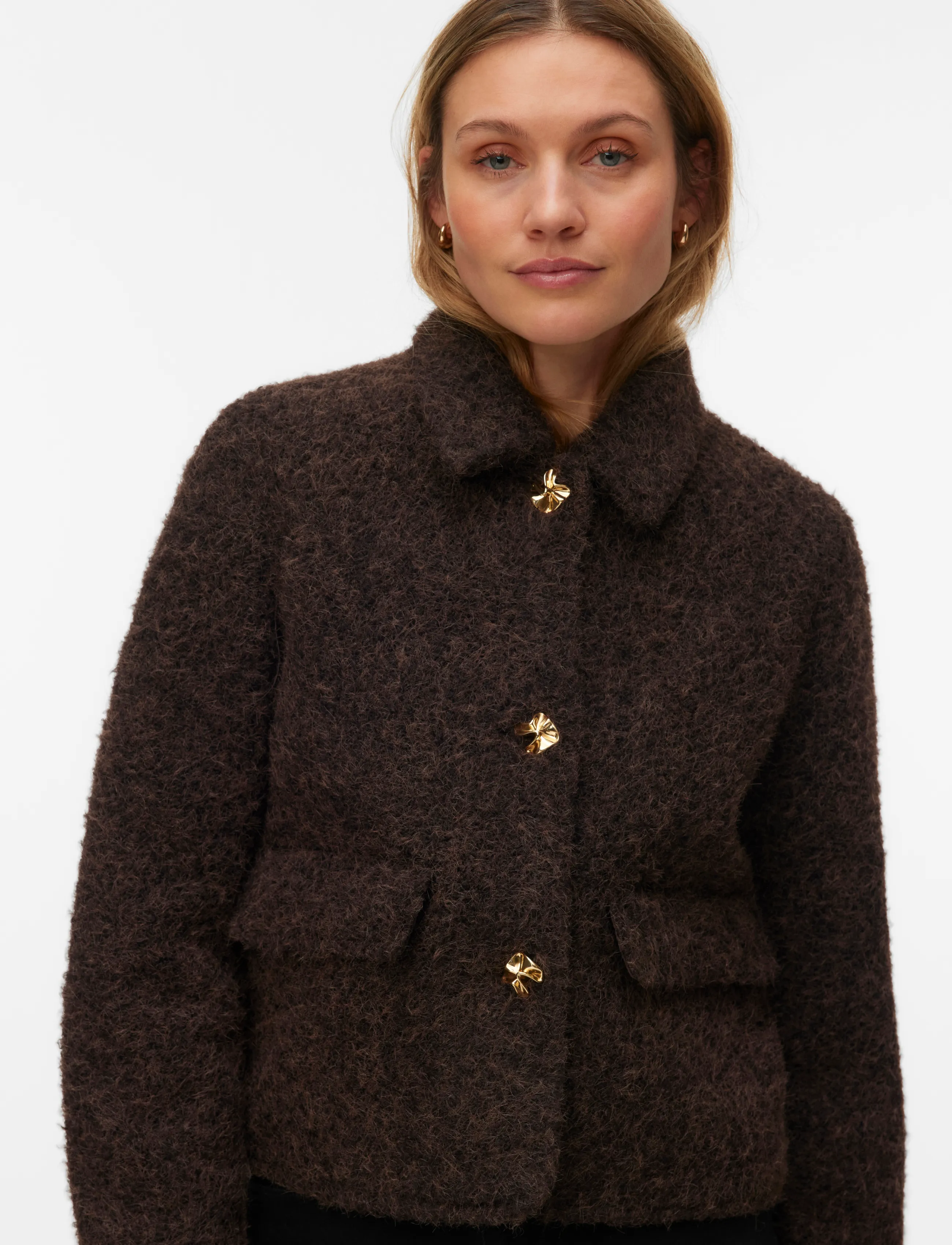 Vero Moda - VMELENAHOLLY SHORT JACKET BOO - leichte jacken - chocolate torte - 3