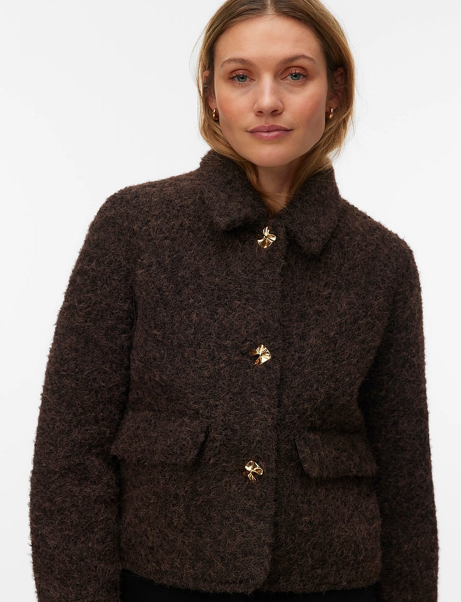 Vero Moda - VMELENAHOLLY SHORT JACKET BOO - leichte jacken - chocolate torte - 3