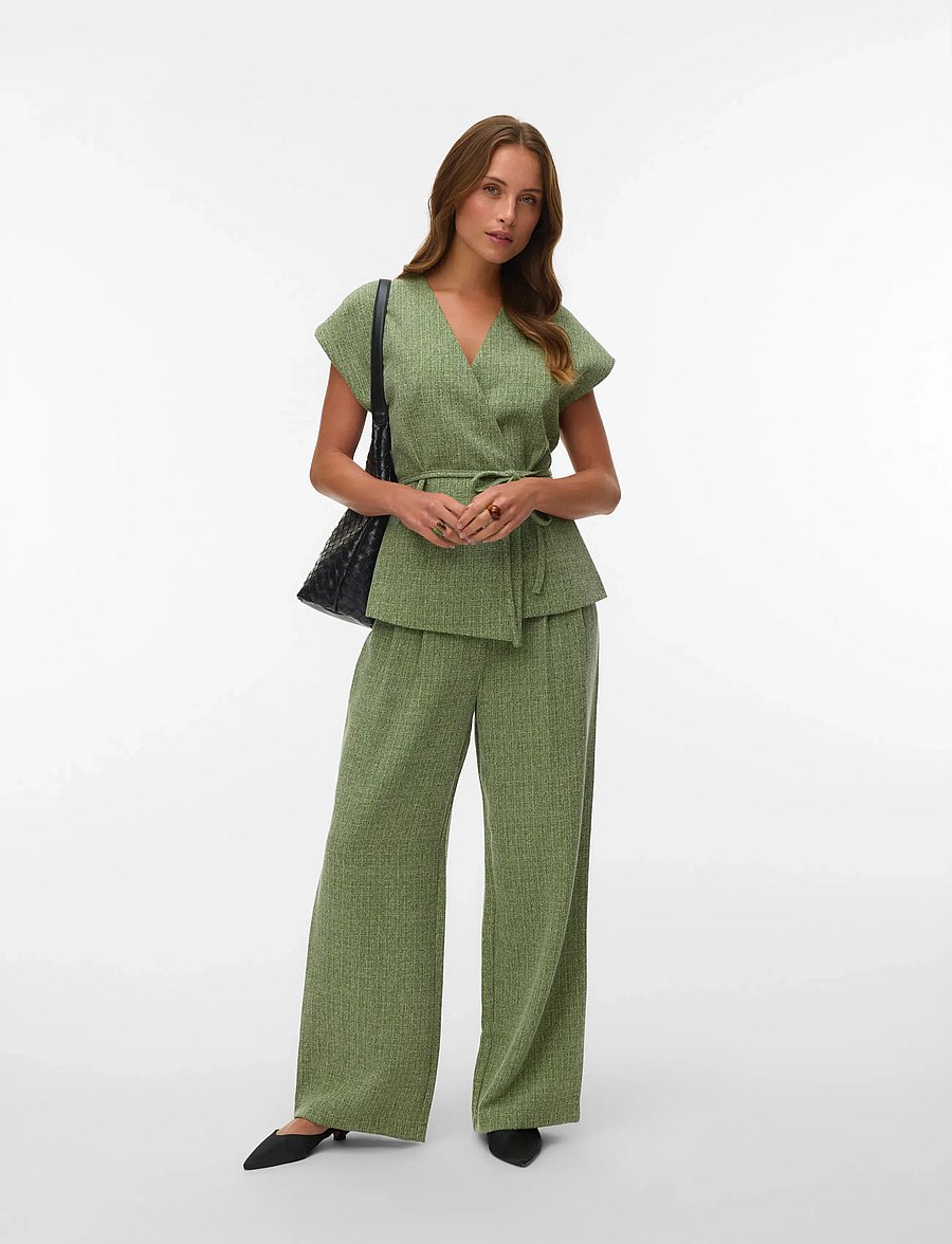 Vero Moda - AWCHANEL V-NECK WAISTCOAT - kevadjoped - kale - 0