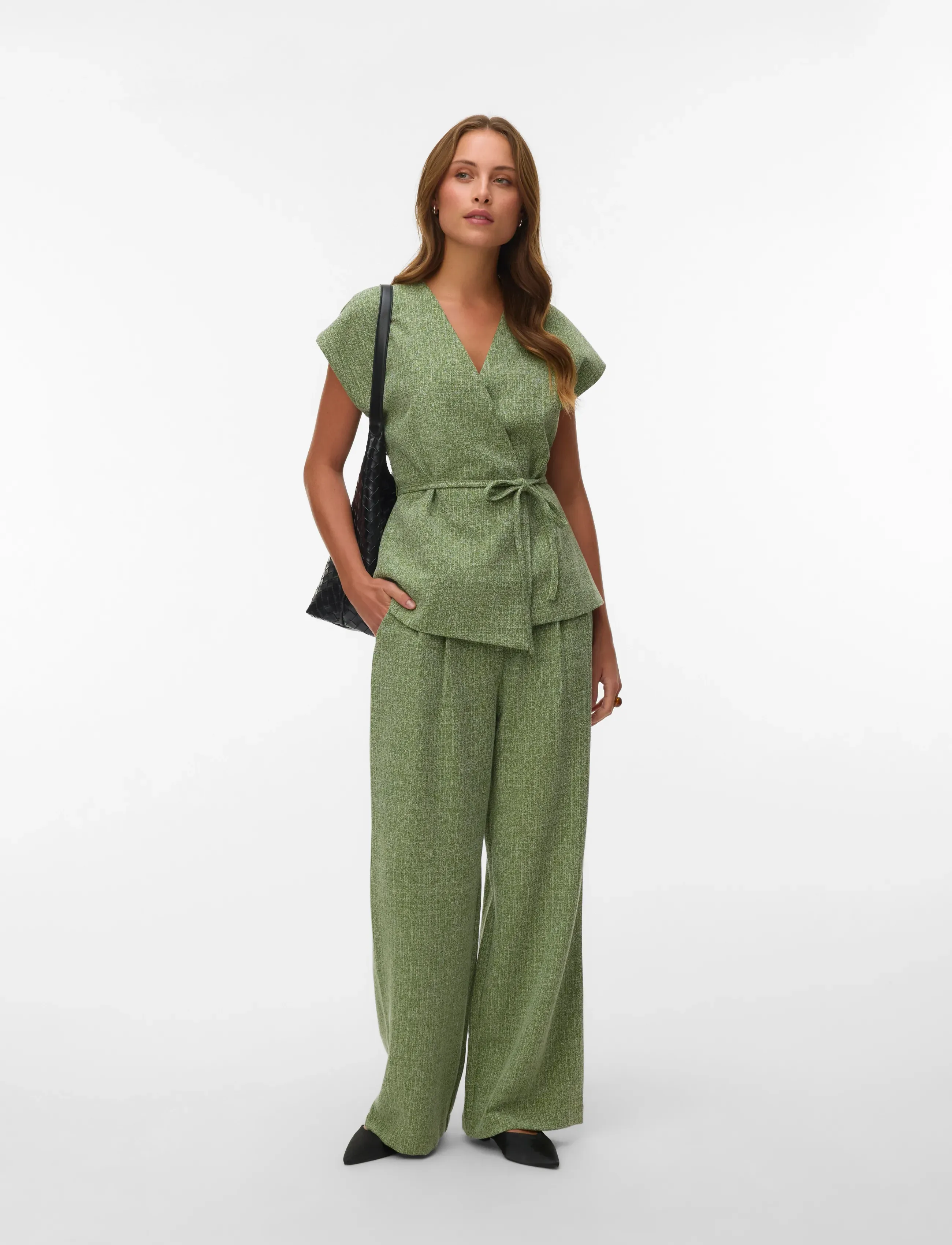 Vero Moda Awchanel Hw Pant, 44, Trousers, Grün - Suitpants, Frauen