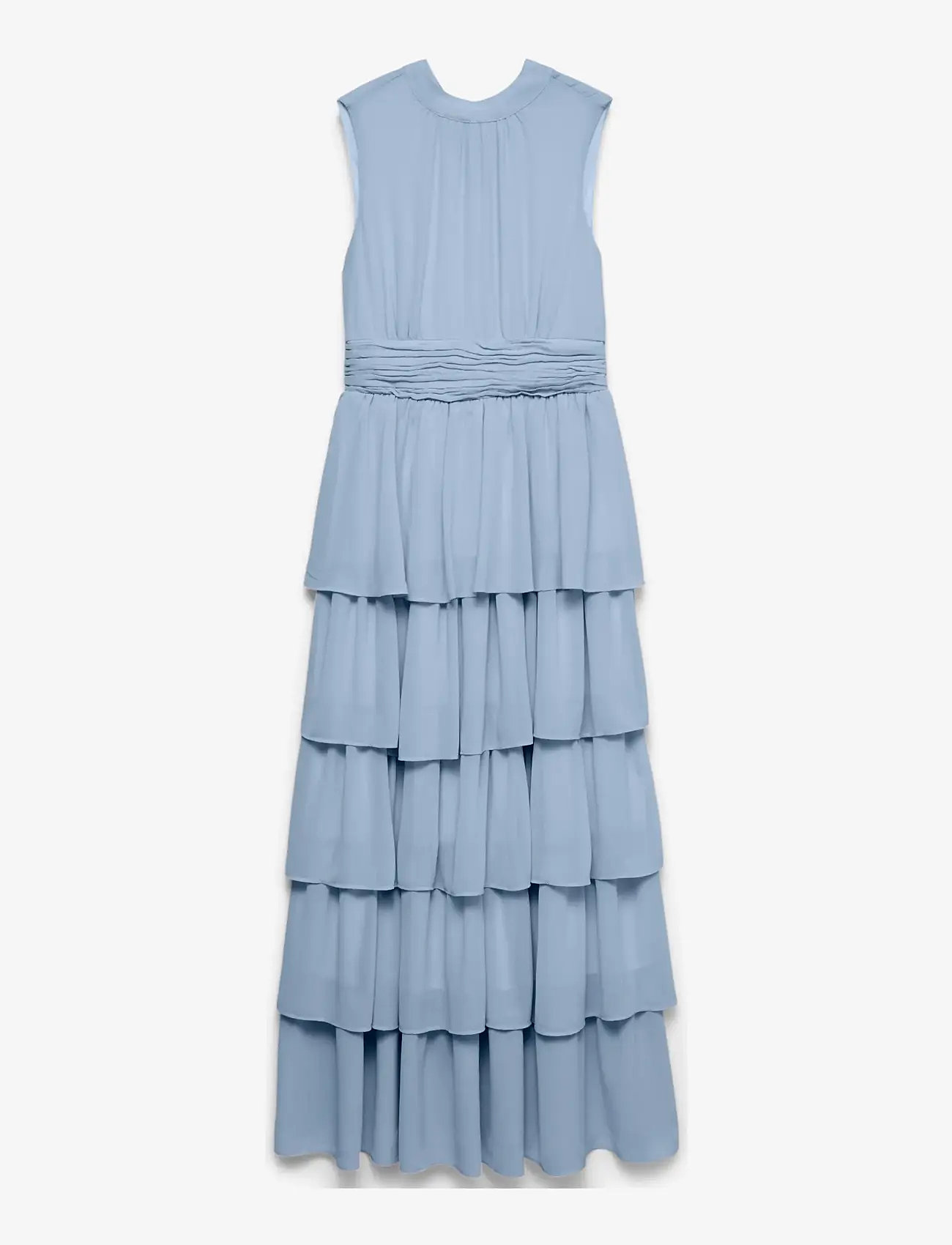 Vero Moda - VMSERENA SL LONG FRILL DRESS WVN - kokteilikleidid - cashmere blue - 0