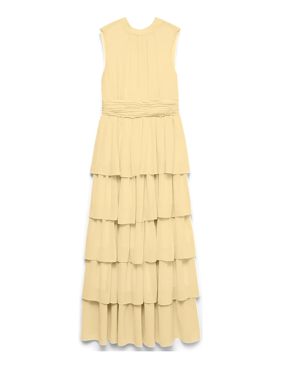 Vero Moda - VMSERENA SL LONG FRILL DRESS WVN - cocktailkjoler - flan - 1