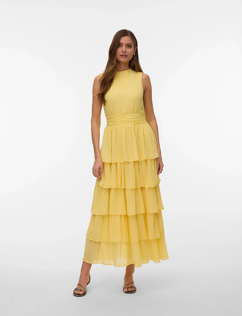Vero Moda - VMSERENA SL LONG FRILL DRESS WVN - cocktailklänningar - flan - 0