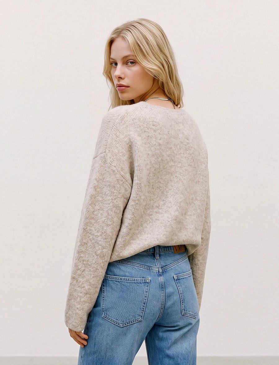 Vero Moda - VMBERRY LS V-NECK PULLOVER NOOS - jumpers - birch - 2