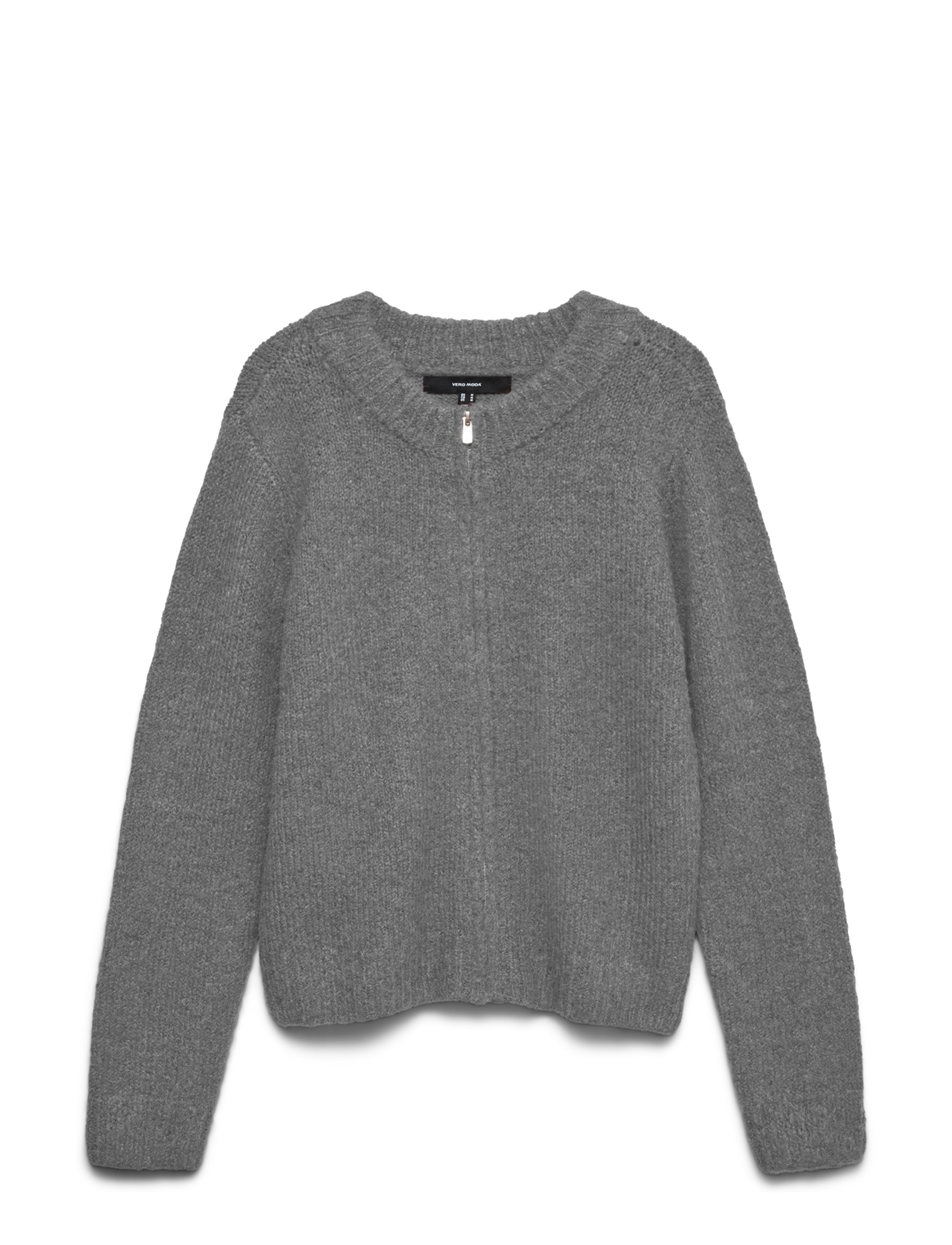 Vero Moda VMBERRY LS O-NECK ZIPPER CARIDGAN NOOS - Kardiganid - MEDIUM GREY MELANGE / grey