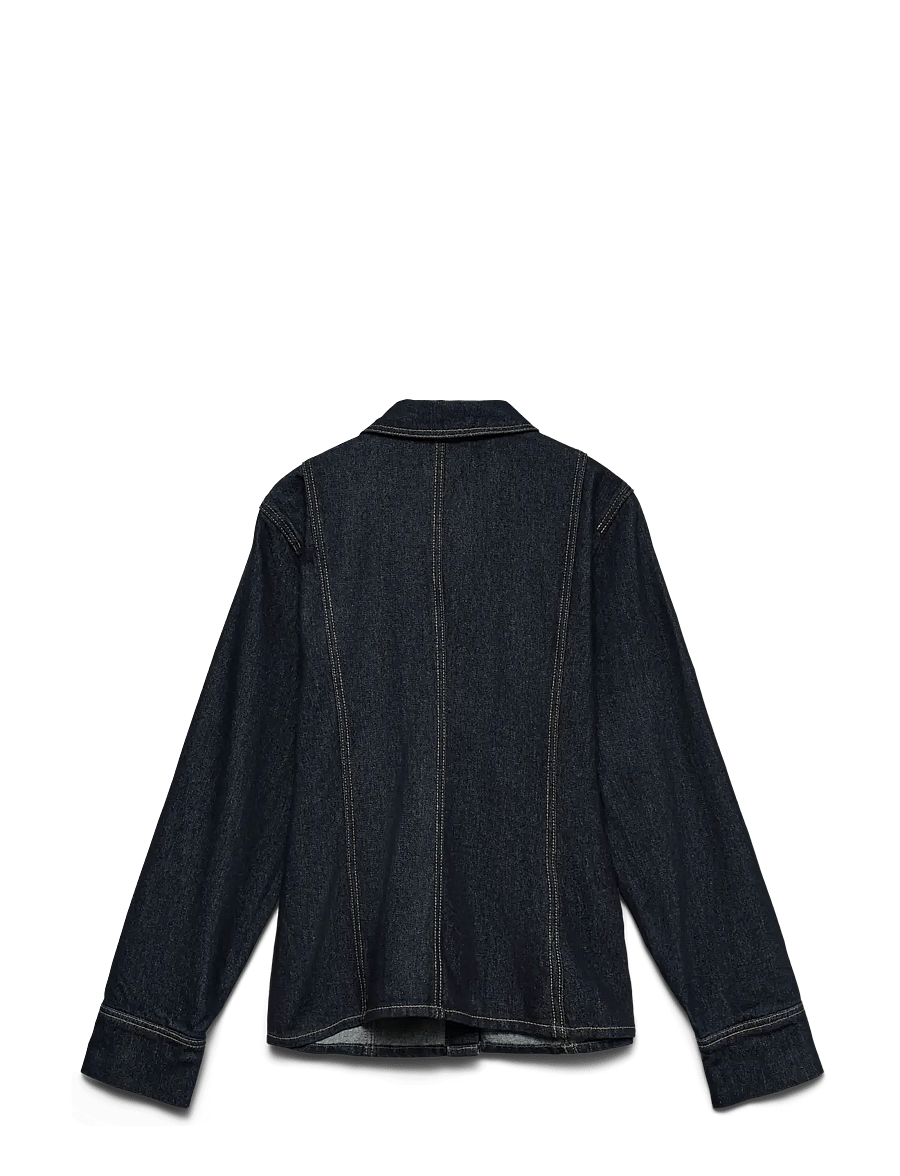 Vero Moda - AWEVERLYN LS DENIM SHIRT - denimskjorter - dark blue denim - 2