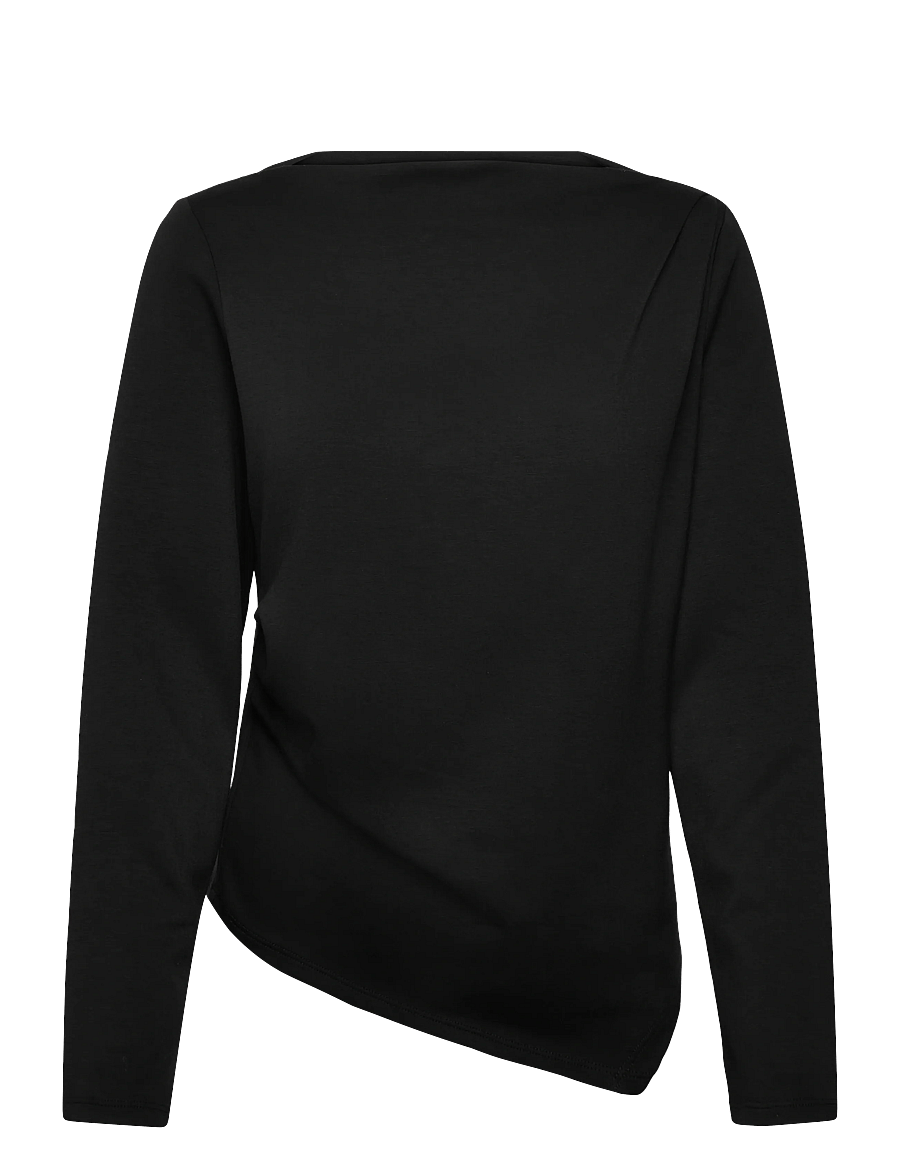 Vero Moda - VMMILLE LS BOATNECK SHORT TOP JRS NOOS - langærmede bluser - black - 1