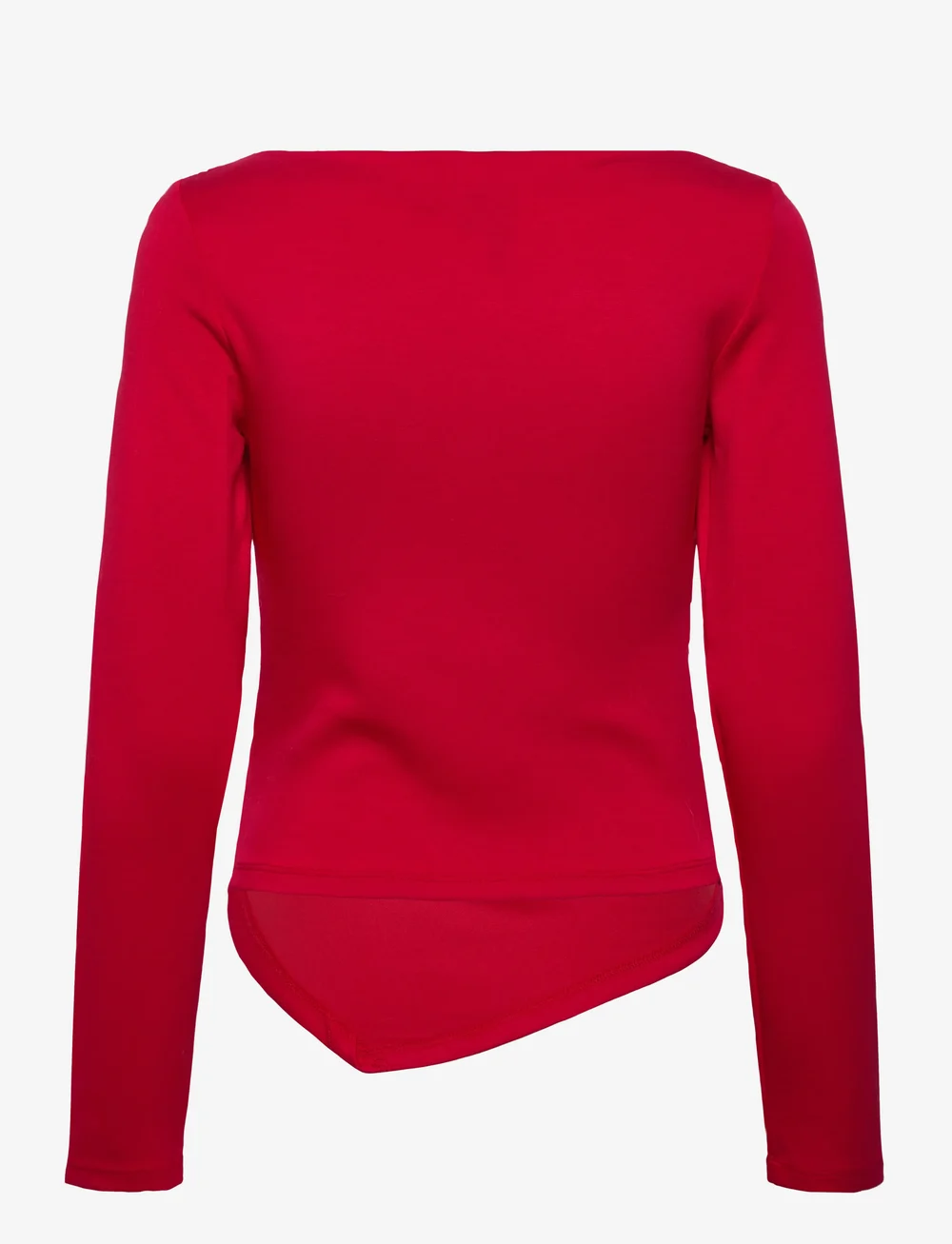 Vero Moda - VMMILLE LS BOATNECK SHORT TOP JRS NOOS - långärmade blusar - ribbon red - 1