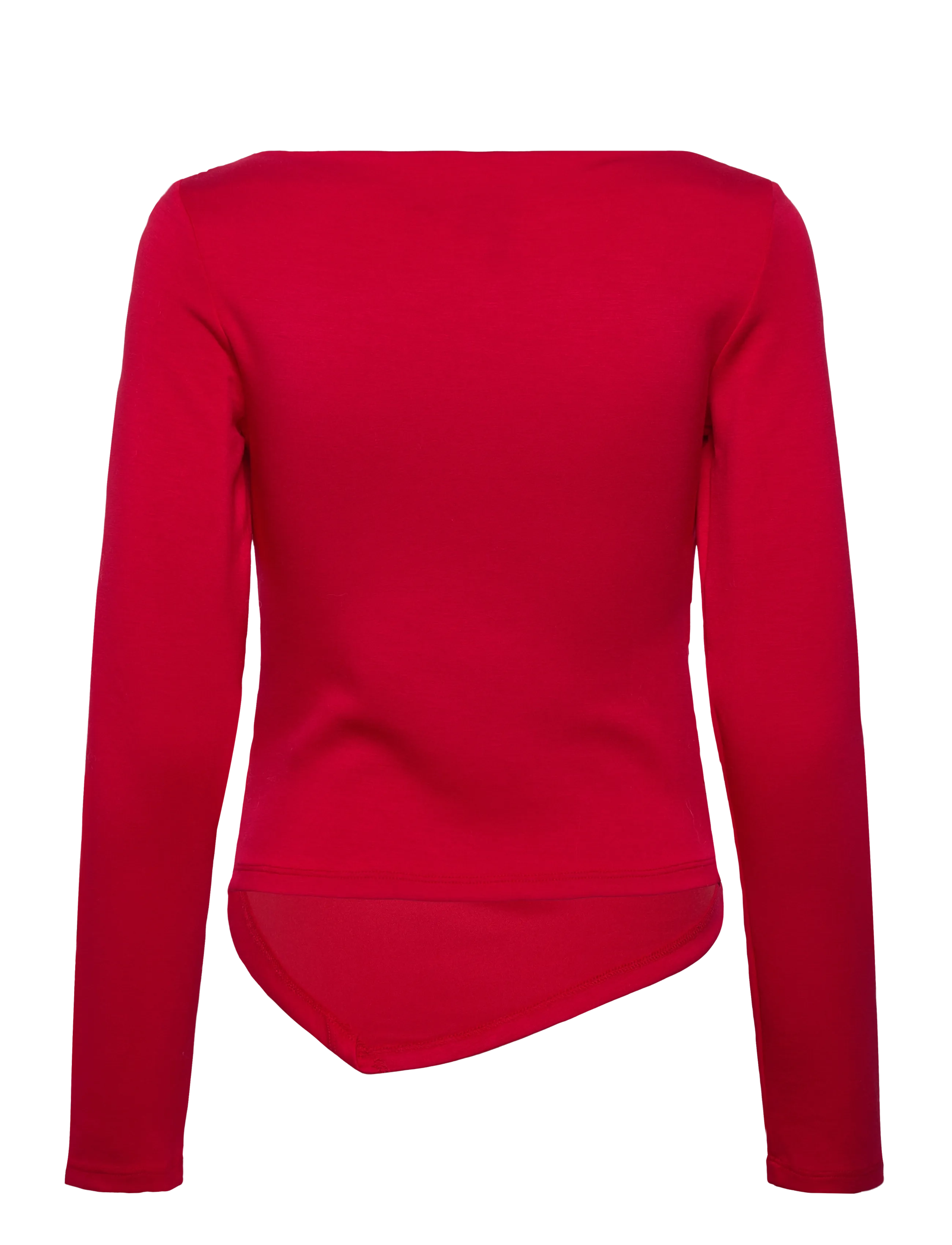 Vero Moda - VMMILLE LS BOATNECK SHORT TOP JRS NOOS - långärmade blusar - ribbon red - 1