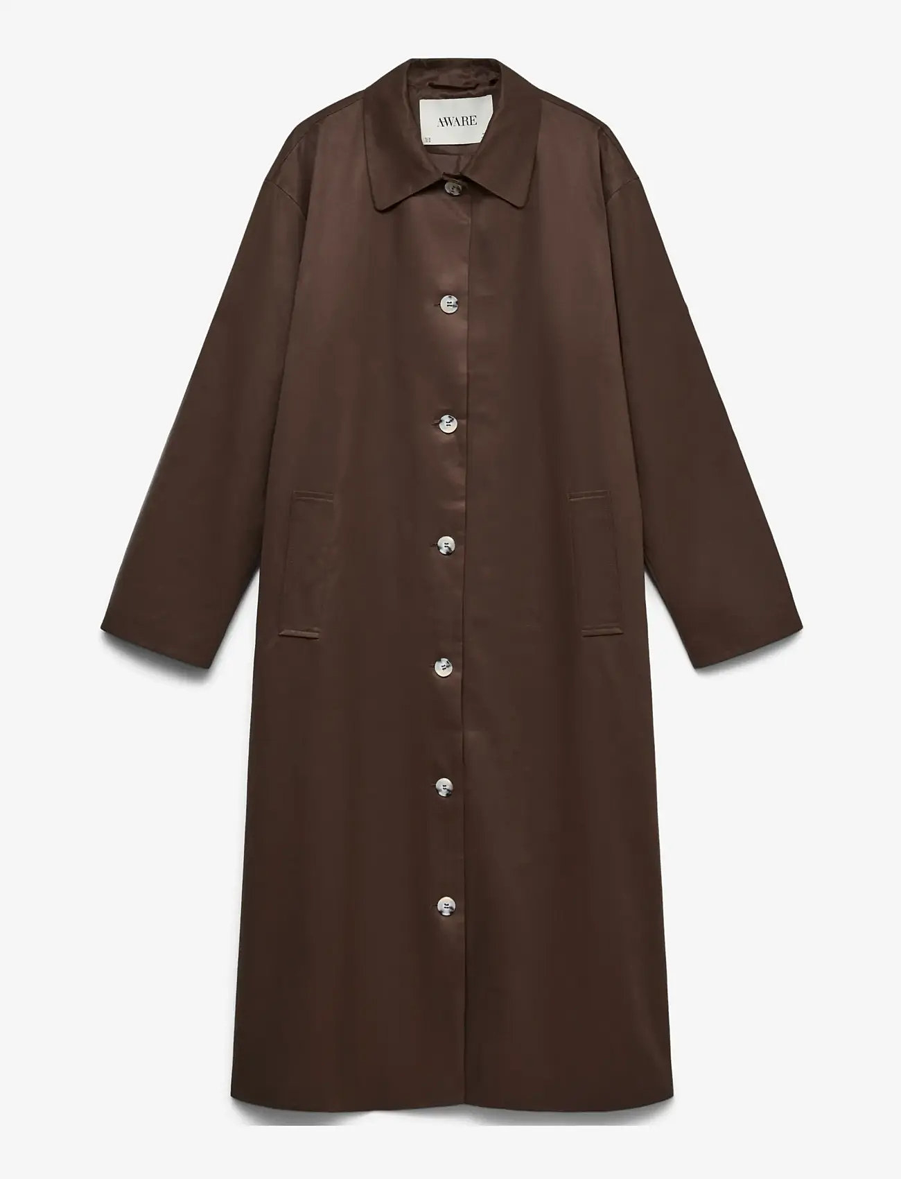Vero Moda - AWNAOMI LS LONG COAT - light coats - chocolate brown - 1