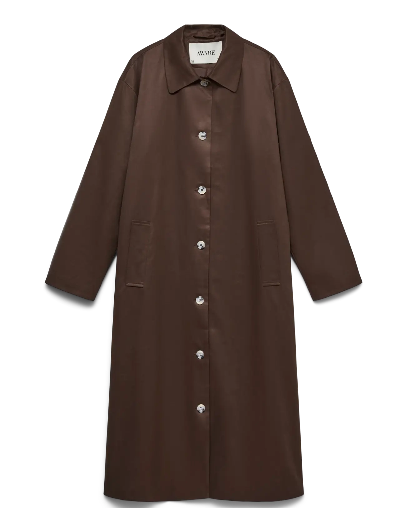 Vero Moda AWNAOMI LS LONG COAT - Takit - CHOCOLATE BROWN / brown