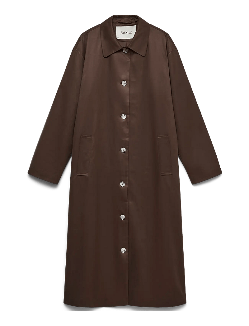 Vero Moda - AWNAOMI LS LONG COAT - leichte mäntel - chocolate brown - 1