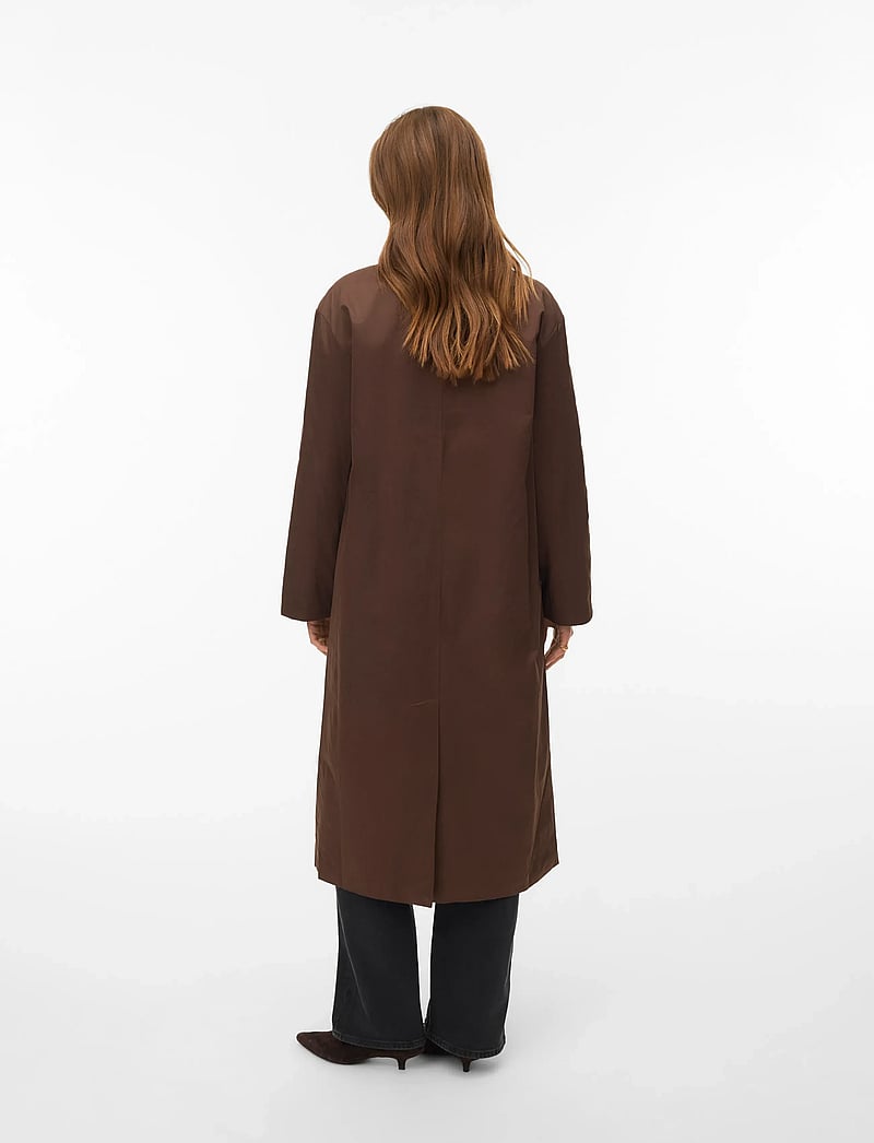 Vero Moda - AWNAOMI LS LONG COAT - leichte mäntel - chocolate brown - 2