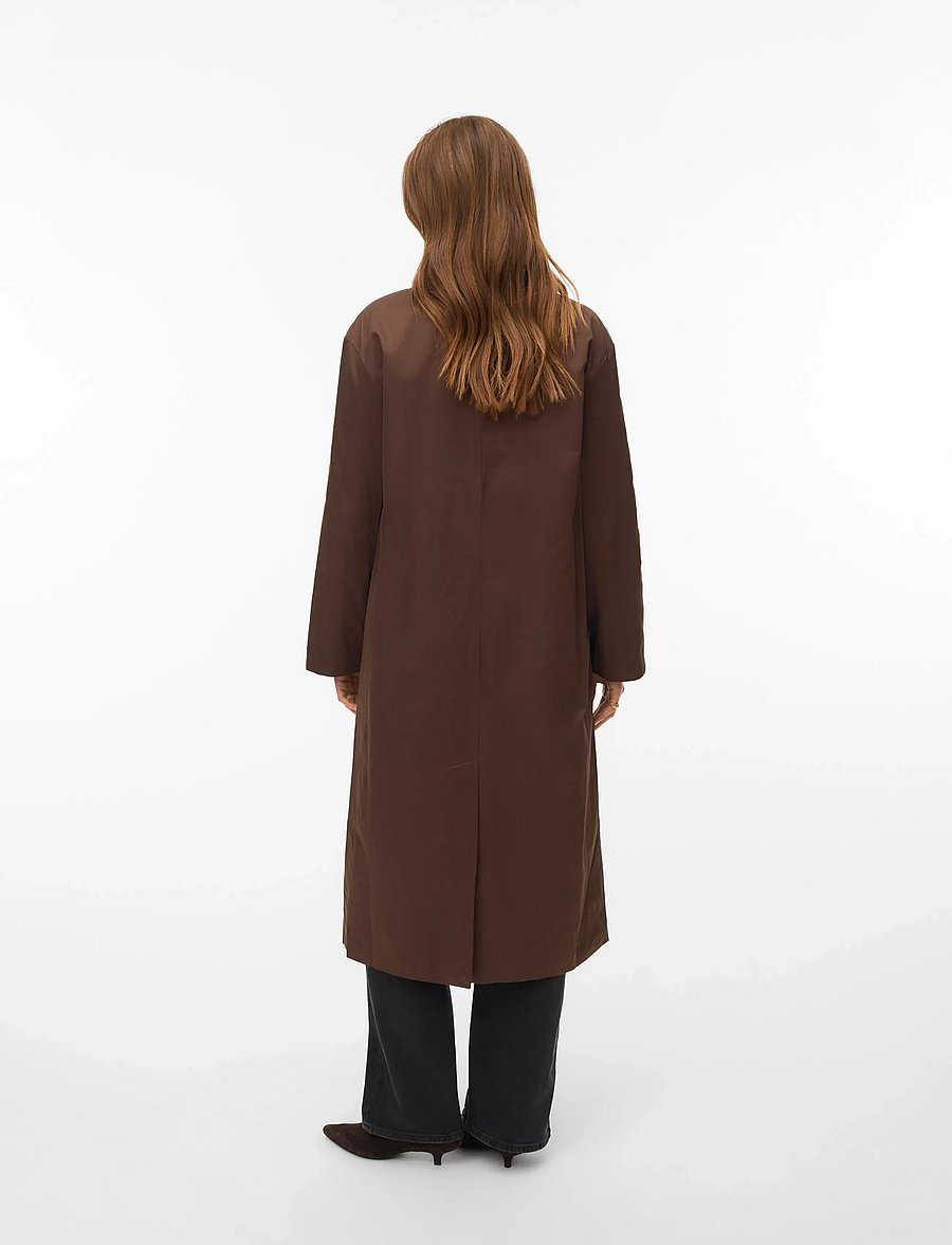 Vero Moda - AWNAOMI LS LONG COAT - leichte mäntel - chocolate brown - 2