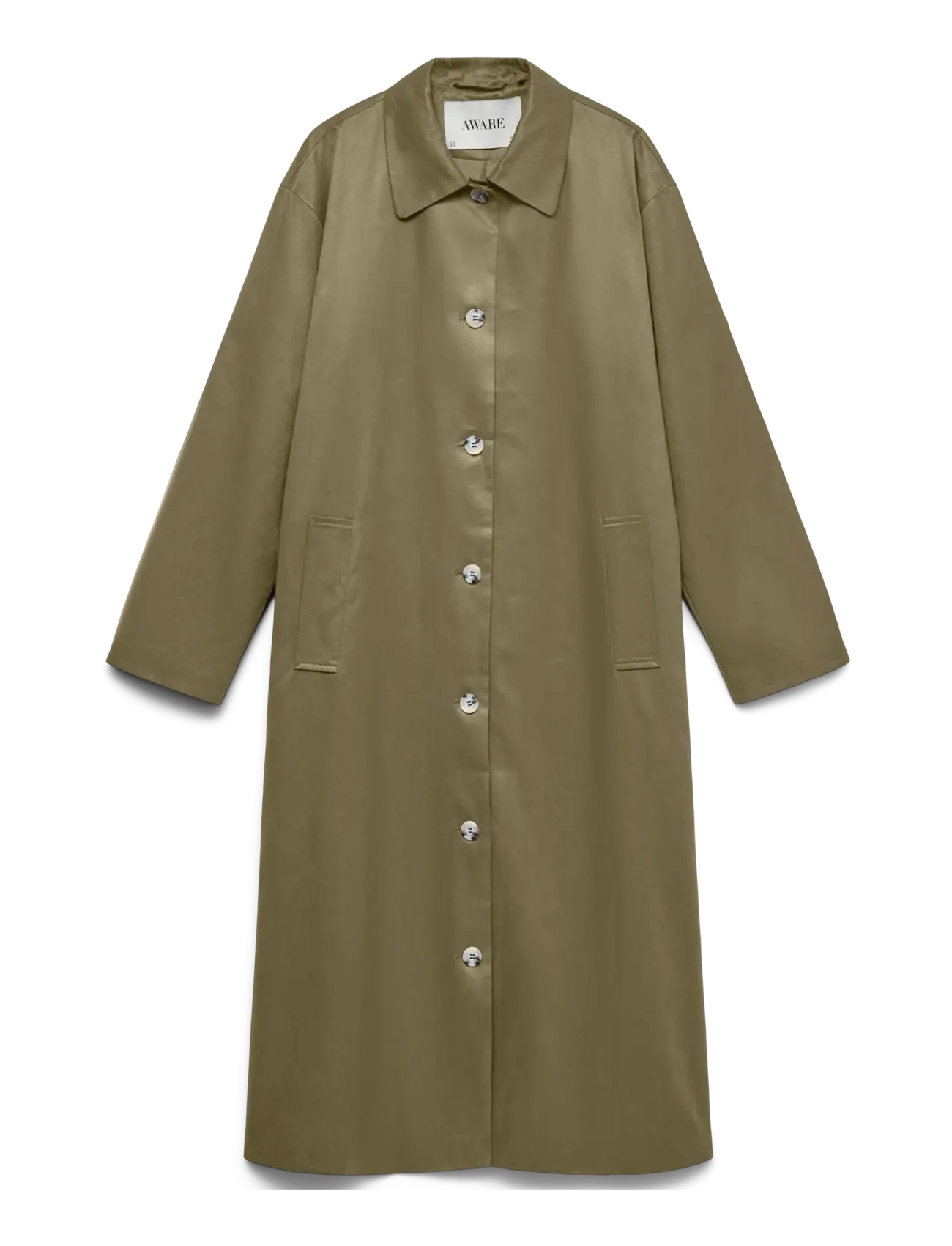 VERO MODA Awnaomi Ls Long Mantel Khaki - 38 - Damen