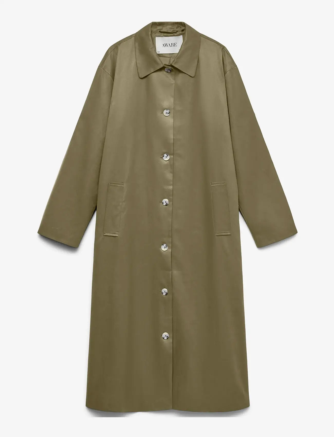 Vero Moda - AWNAOMI LS LONG COAT - overtøj - martini olive - 1