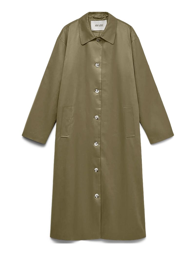 Vero Moda - AWNAOMI LS LONG COAT - leichte mäntel - martini olive - 1