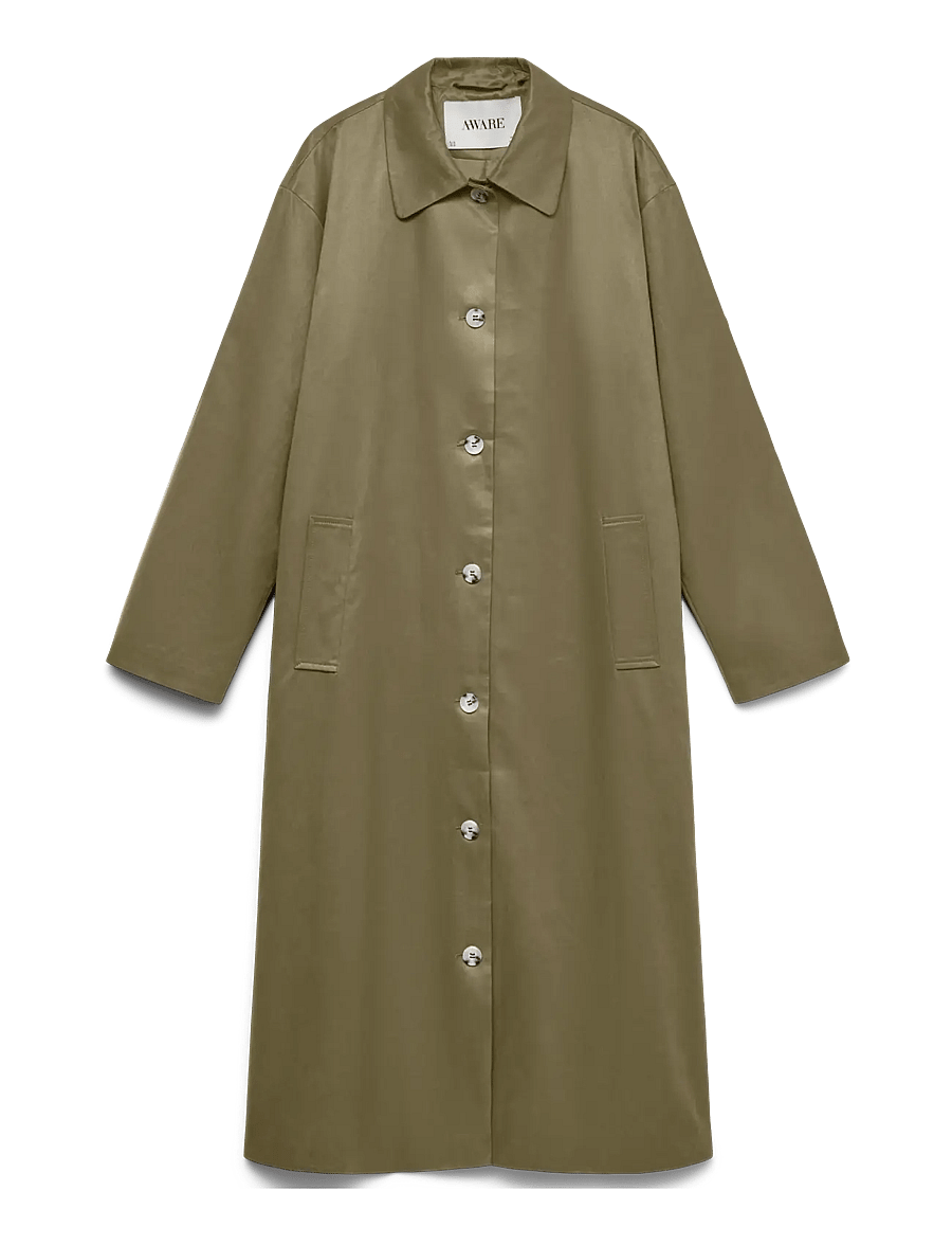 Vero Moda - AWNAOMI LS LONG COAT - leichte mäntel - martini olive - 1