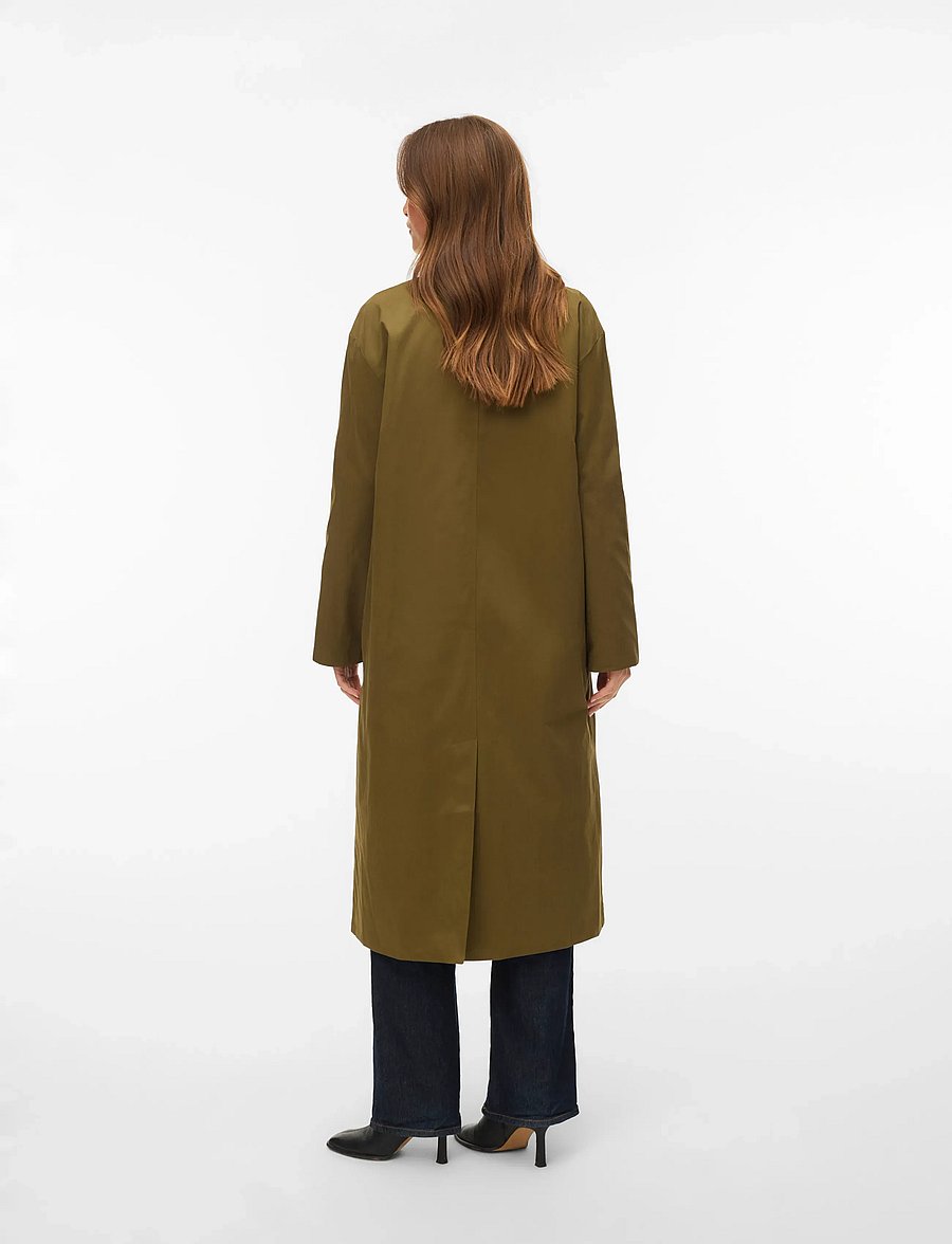 Vero Moda - AWNAOMI LS LONG COAT - leichte mäntel - martini olive - 2