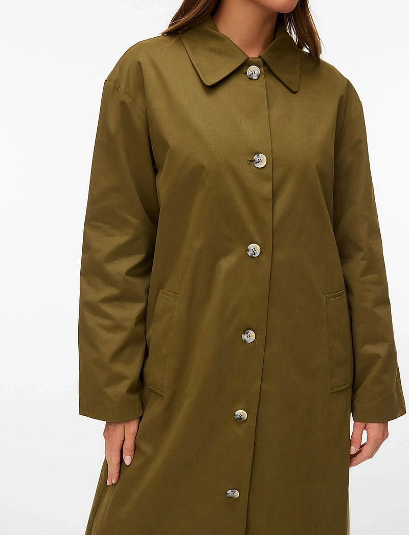 Vero Moda - AWNAOMI LS LONG COAT - leichte mäntel - martini olive - 4