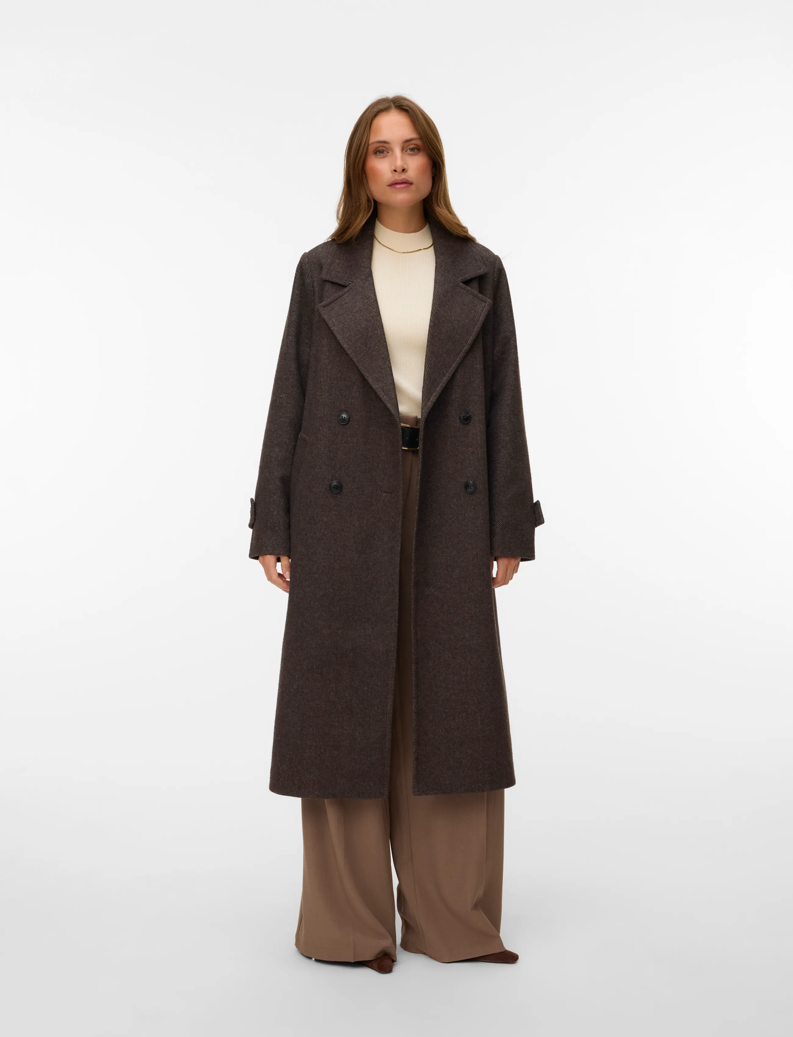 Vero Moda VMEVA LONG COAT NOOS - Riided - CHOCOLATE TORTE / brown