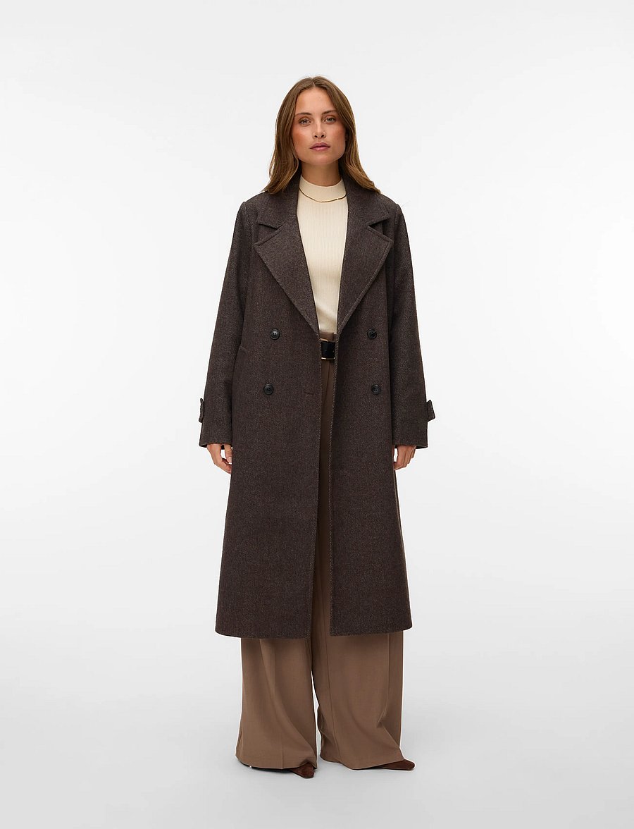 Vero Moda - VMEVA LONG COAT NOOS - mantlid - chocolate torte - 0