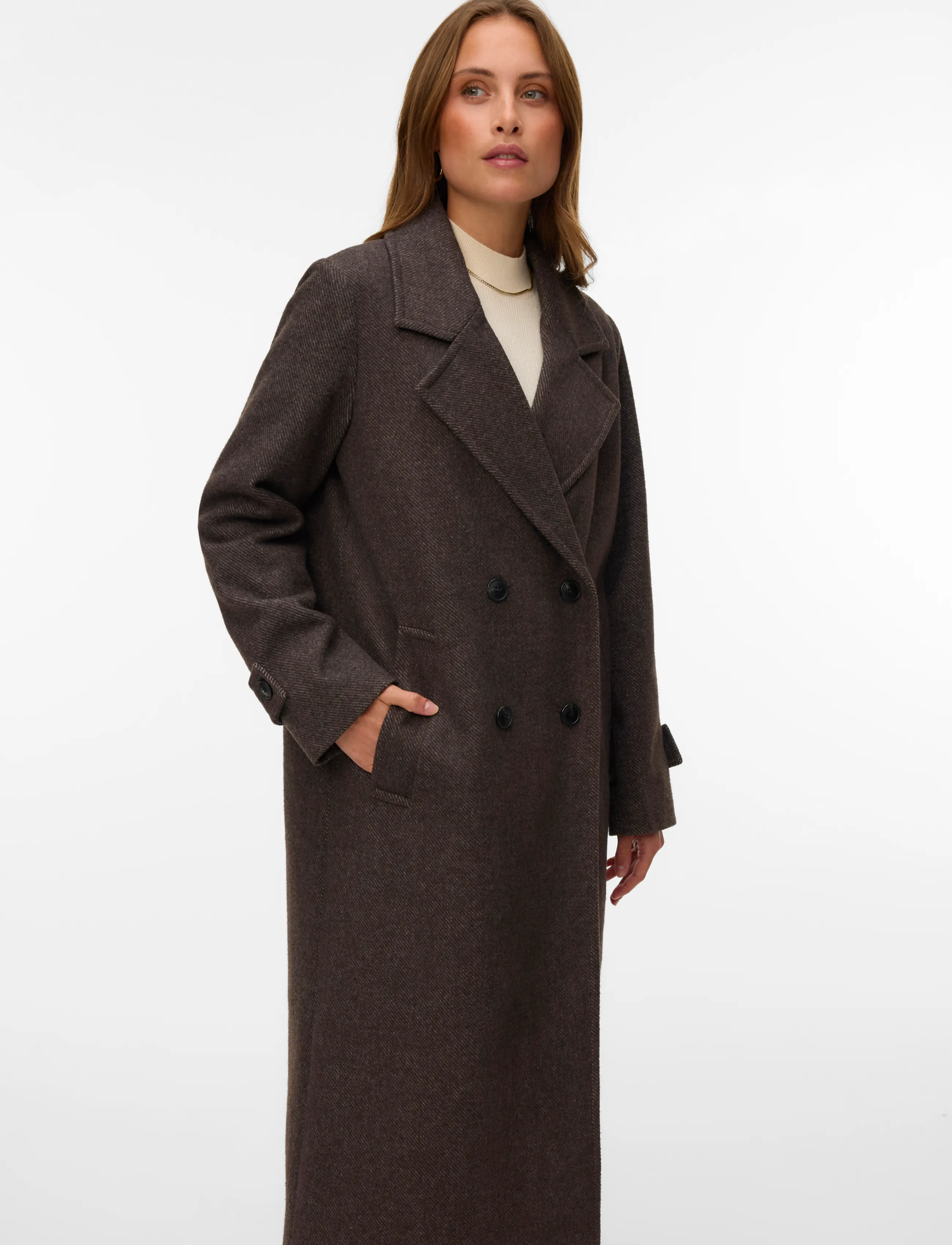 Vero Moda - VMEVA LONG COAT NOOS - mantlid - chocolate torte - 3