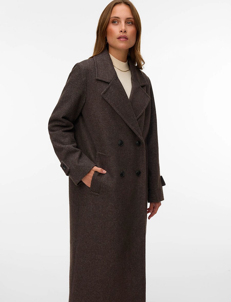 Vero Moda - VMEVA LONG COAT NOOS - mantlid - chocolate torte - 3