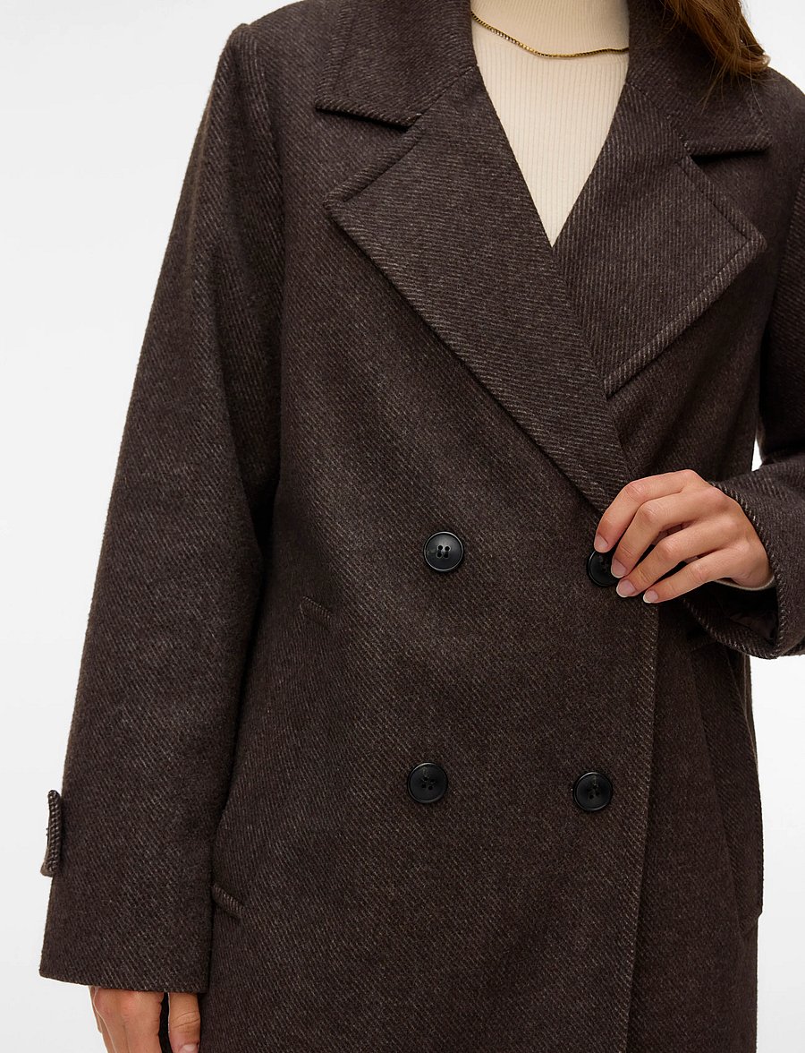 Vero Moda - VMEVA LONG COAT NOOS - mantlid - chocolate torte - 4