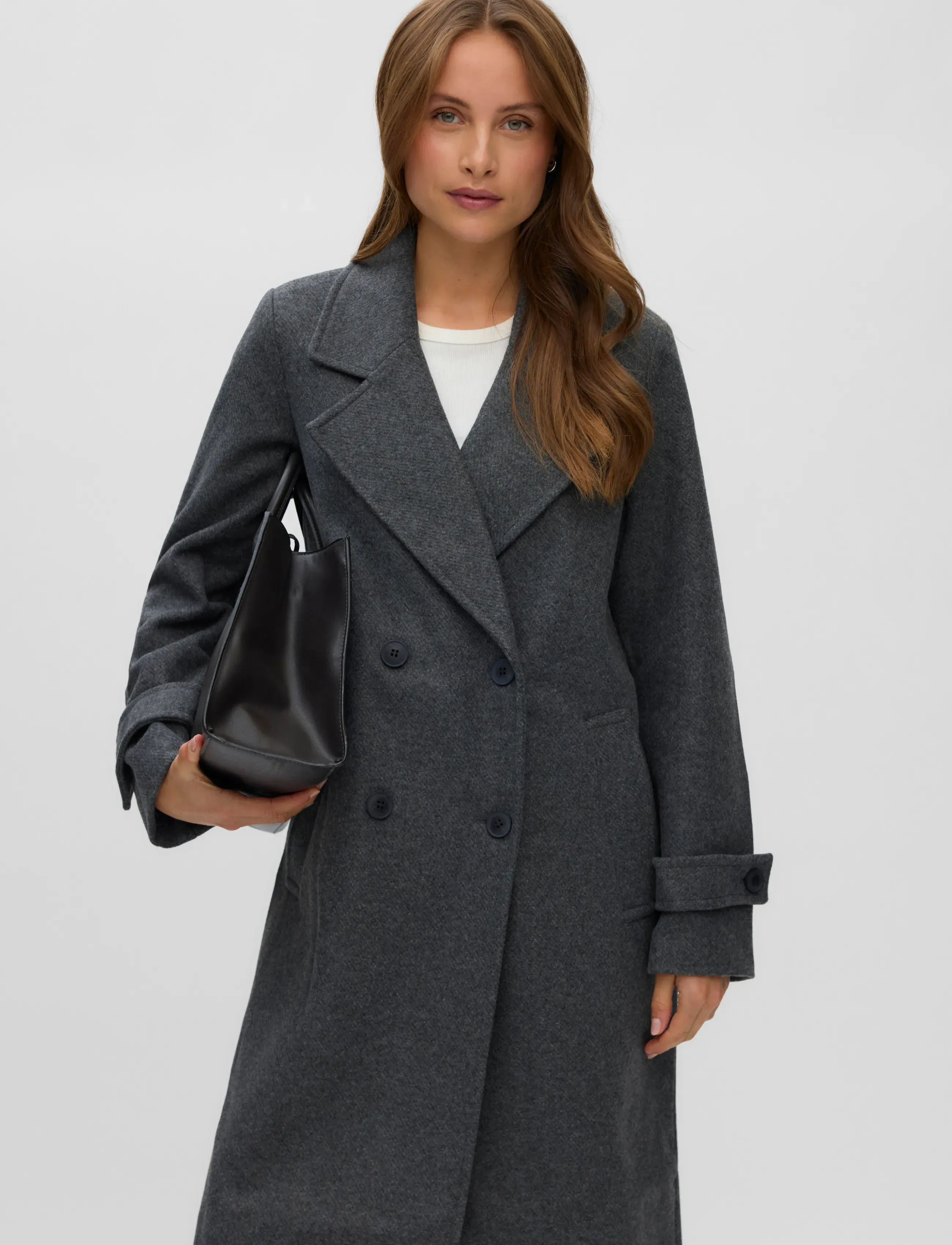 Vero Moda - VMEVA LONG COAT NOOS - wintermäntel - medium grey melange - 3