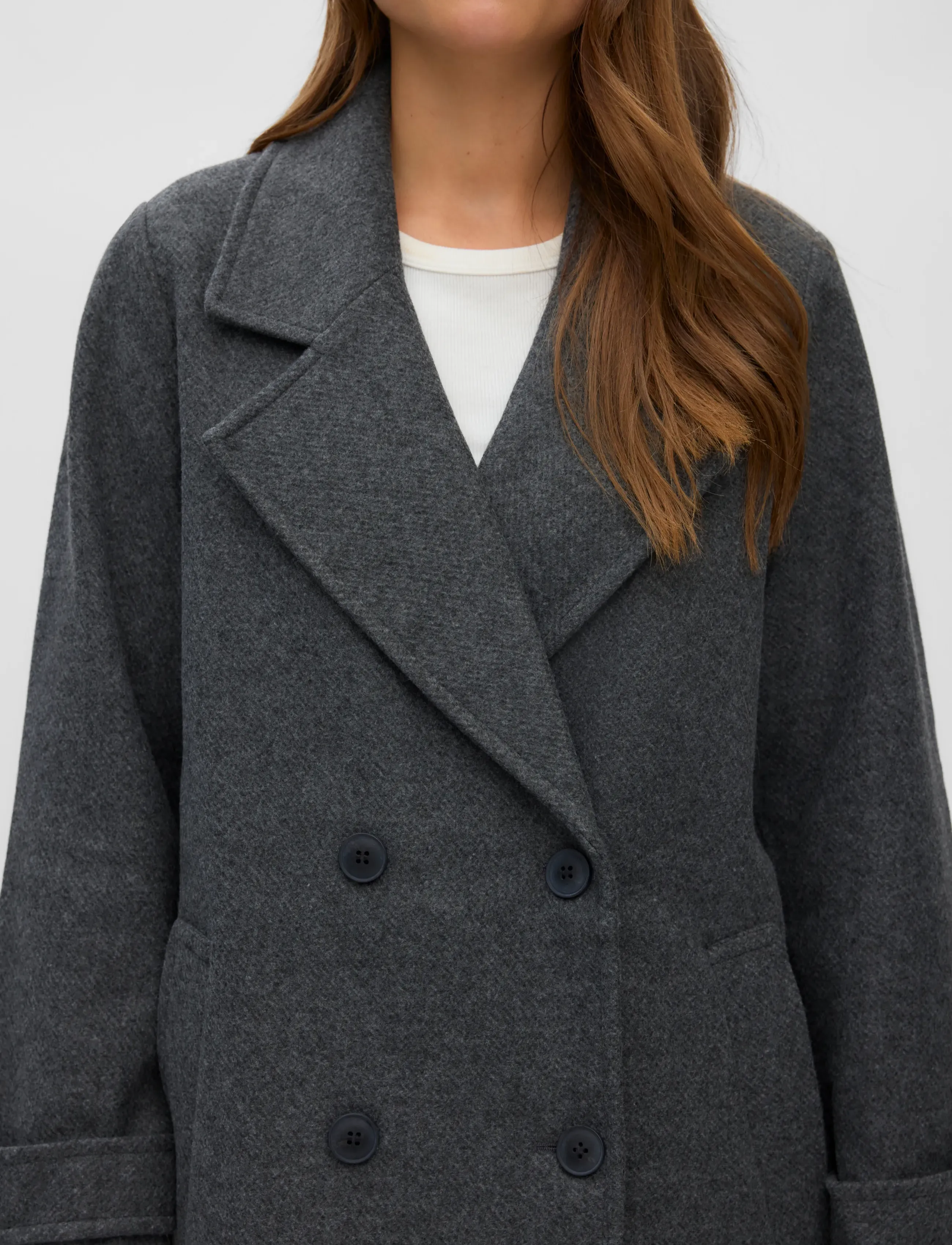 Vero Moda - VMEVA LONG COAT NOOS - wintermäntel - medium grey melange - 4