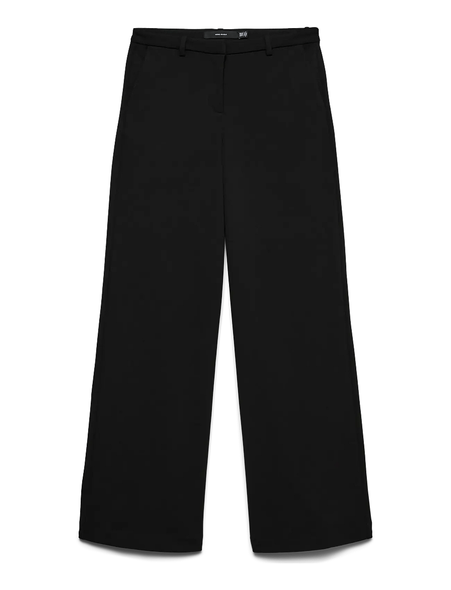 Vero Moda - VMZAMIRA MW WIDE PANT NOOS - hosen mit weitem bein - black - 0