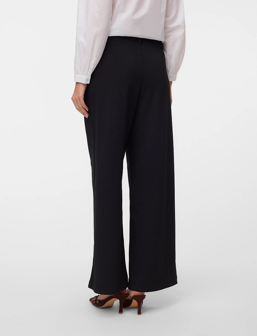 Vero Moda - VMZAMIRA MW WIDE PANT NOOS - vida byxor - black - 2