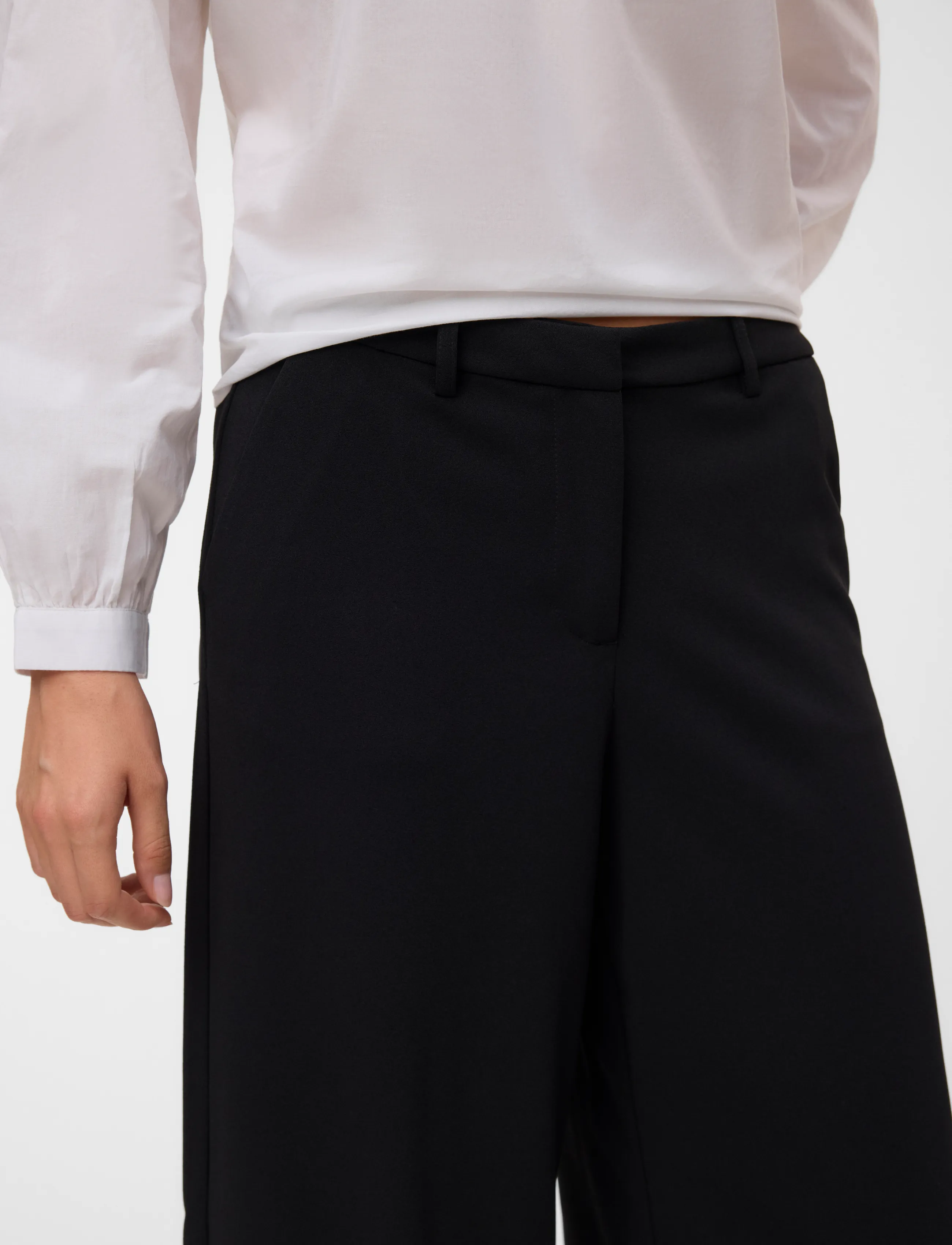 Vero Moda - VMZAMIRA MW WIDE PANT NOOS - vida byxor - black - 4