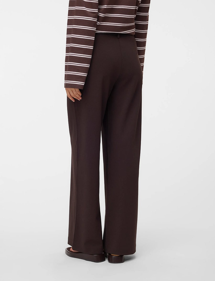 Vero Moda - VMZAMIRA MW WIDE PANT NOOS - hosen mit weitem bein - chocolate torte - 2