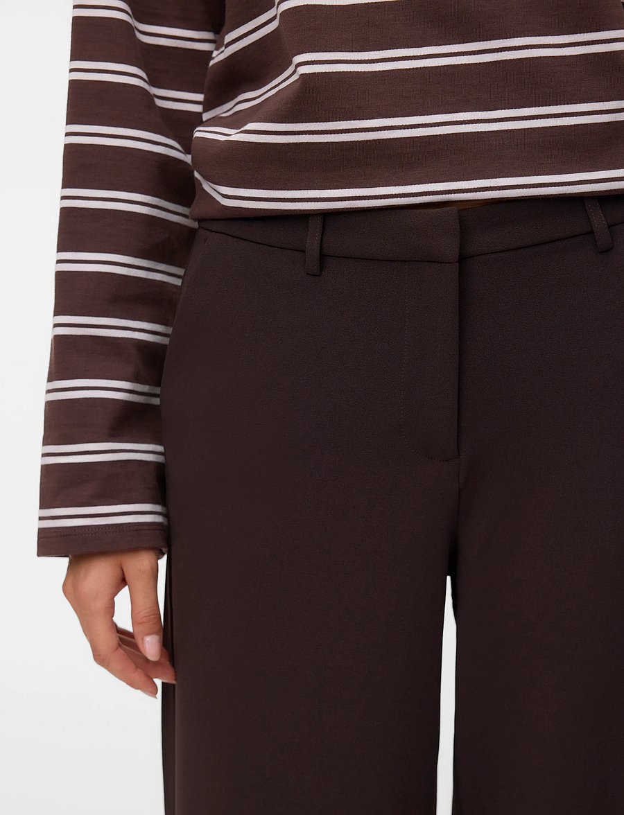 Vero Moda - VMZAMIRA MW WIDE PANT NOOS - hosen mit weitem bein - chocolate torte - 4
