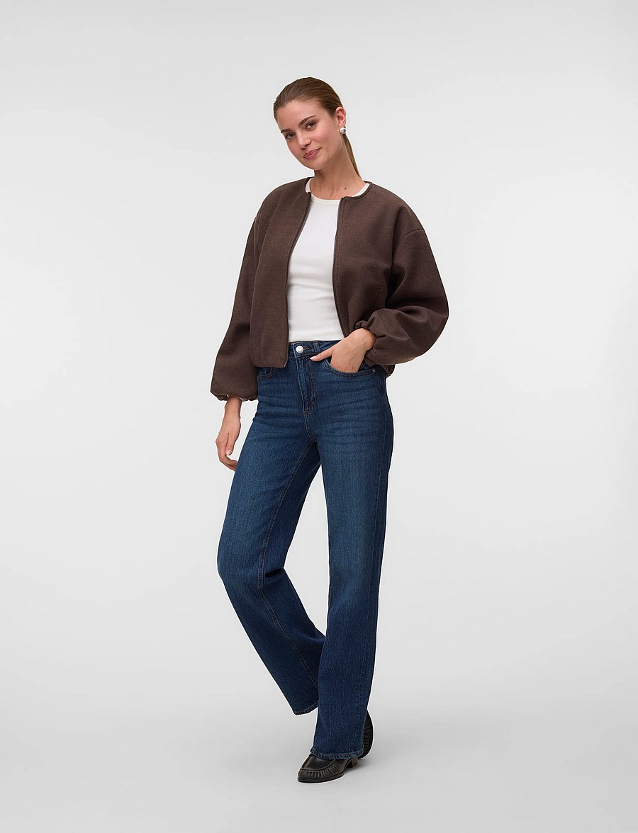 Vero Moda - VMCHLOE LS BOMBER JACKET NOOS - forårsjakker - chocolate torte - 0