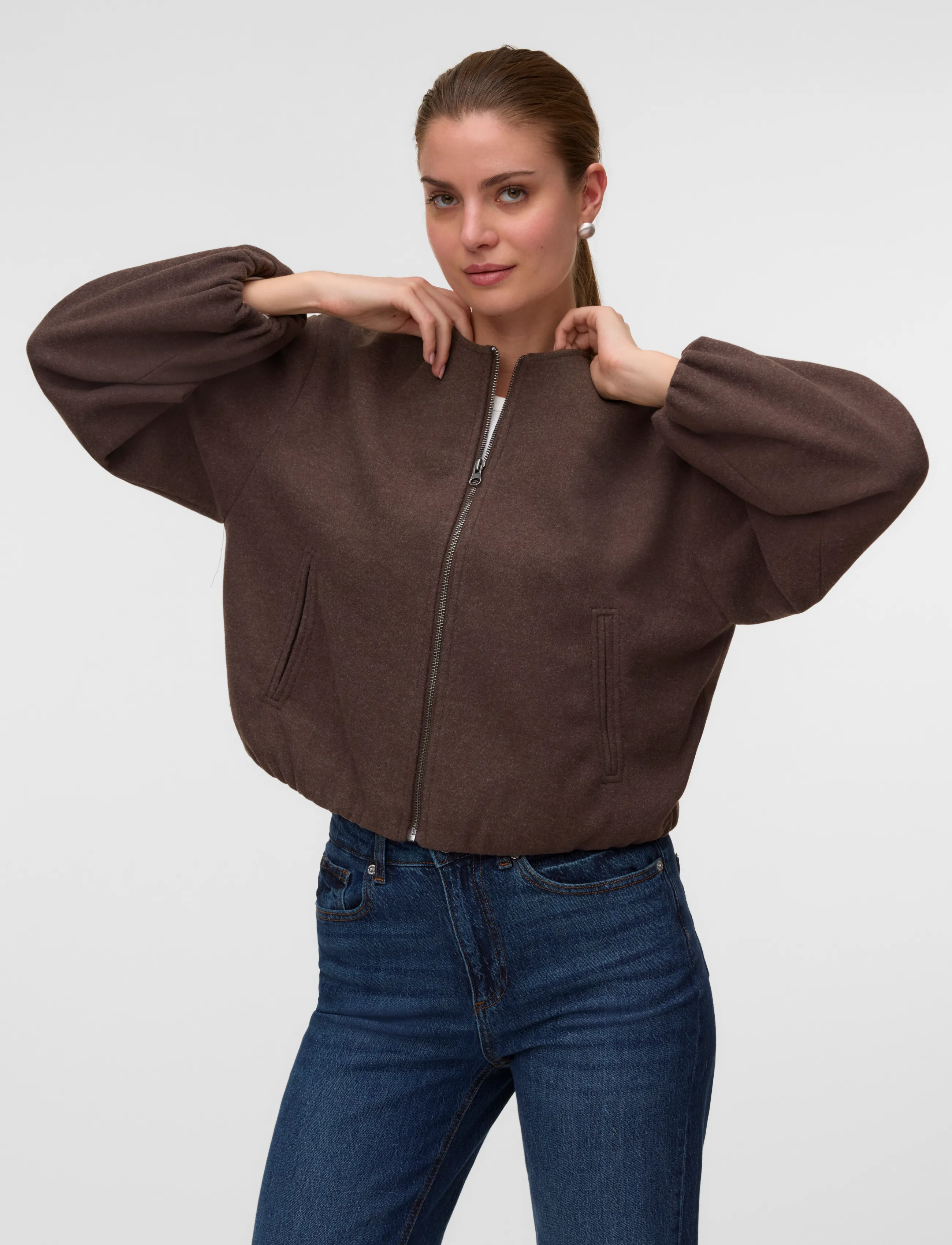 Vero Moda - VMCHLOE LS BOMBER JACKET NOOS - chocolate torte - 3