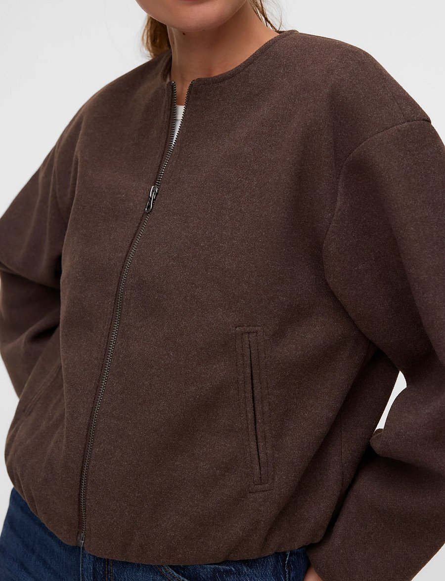 Vero Moda - VMCHLOE LS BOMBER JACKET NOOS - forårsjakker - chocolate torte - 4
